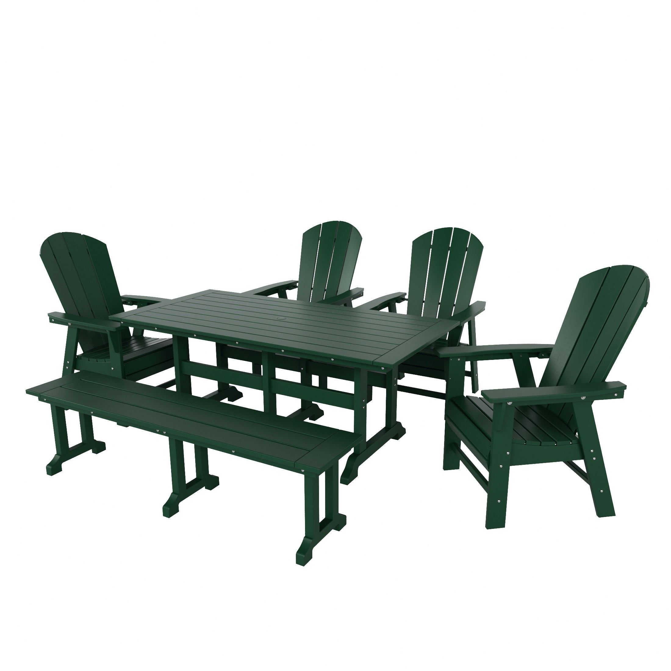 Paradise 6 Piece Outdoor Patio Dining Table and Armchair Dining Bench Set