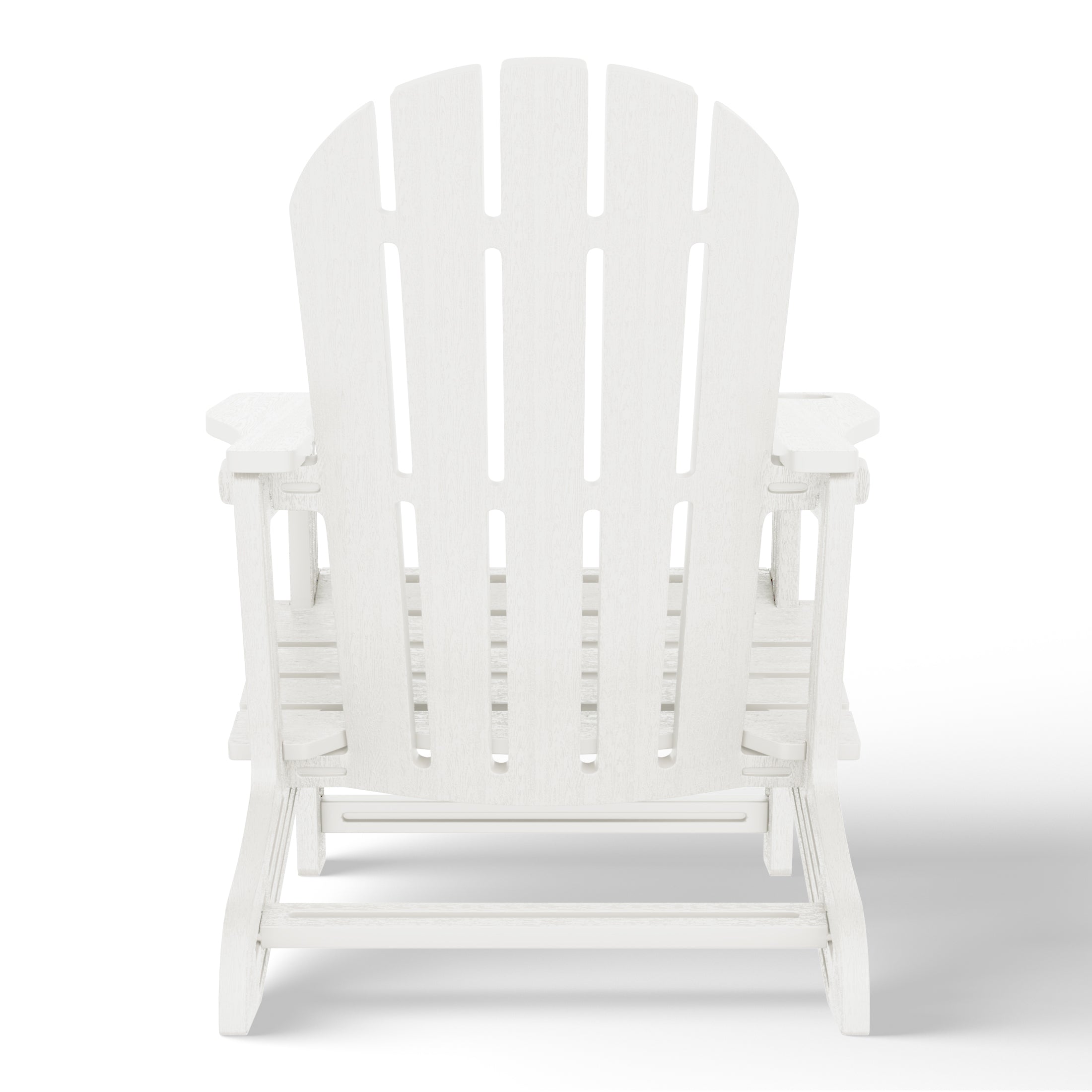 Cayman Tool-Free Assembly Outdoor Patio HDPE Plastic Adirondack Chair with Cup Holder