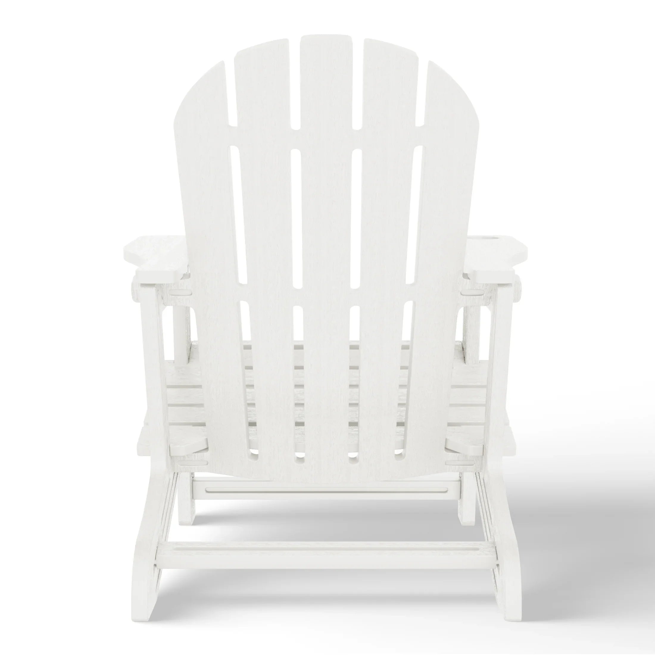 Cayman Tool-Free Assembly Outdoor Patio HDPE Plastic Adirondack Chair with Cup Holder (Set of 2)