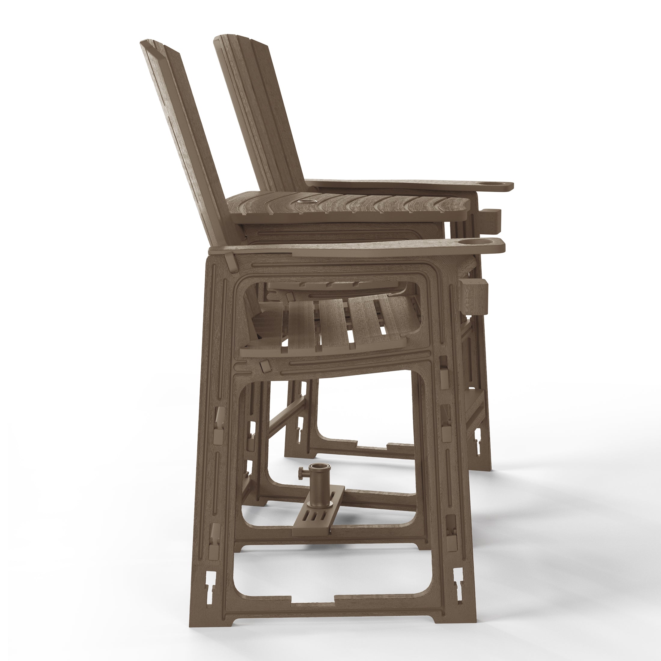 Cayman Outdoor Tall Adirondack Chairs With Connecting Table Tray (Set of 2)