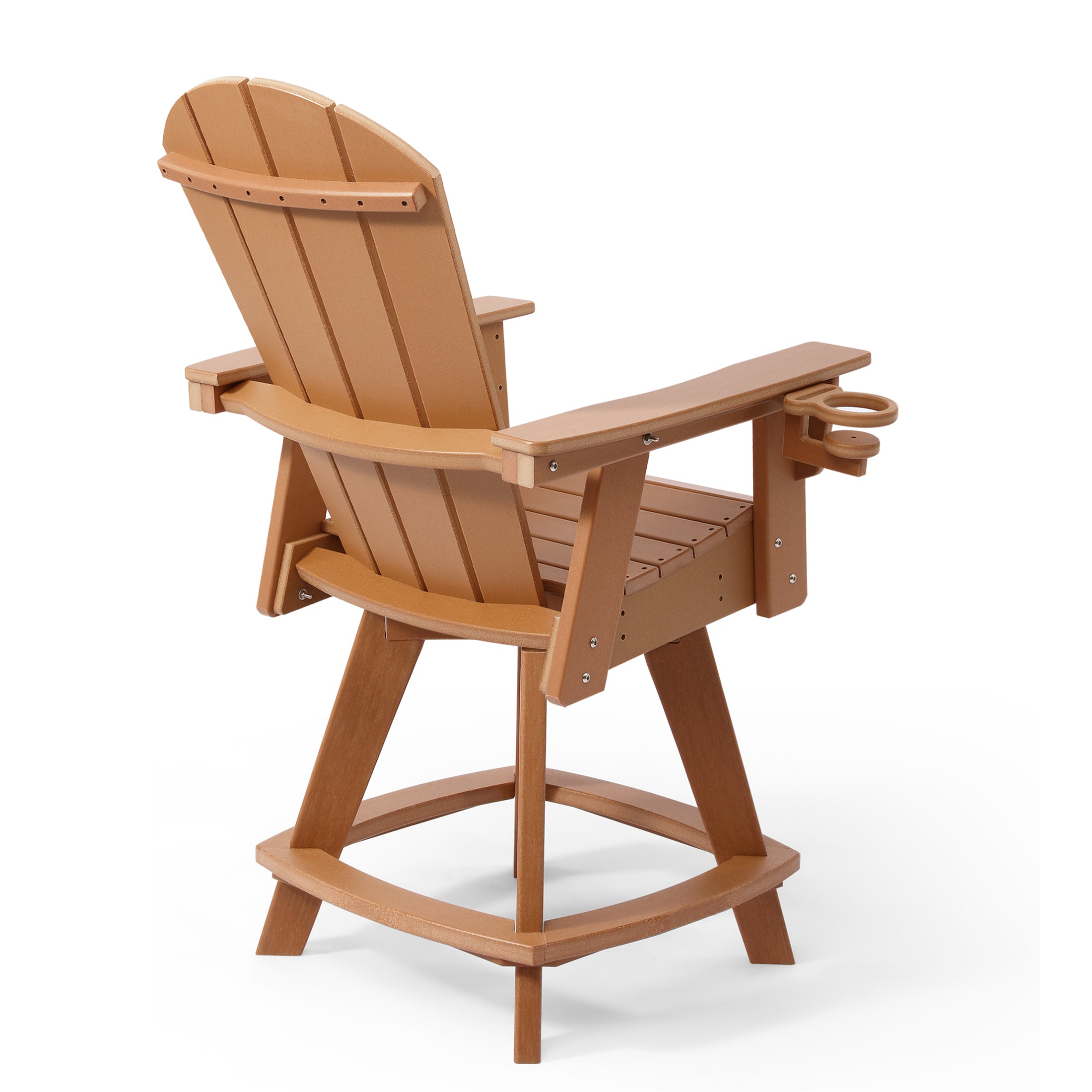 Paradise Outdoor HDPE Adirondack Swivel Counter Height Bar Chair With Cup Holder