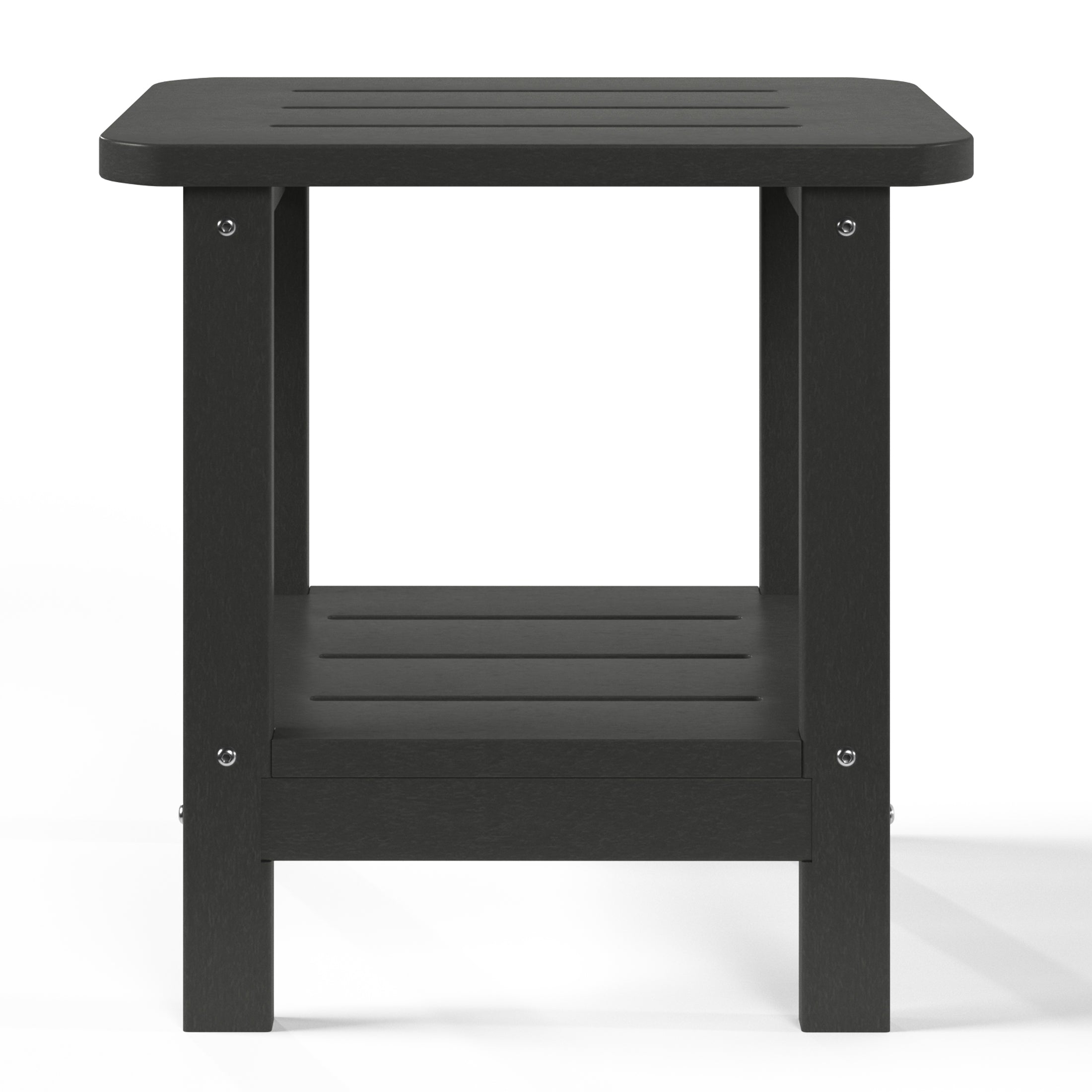 Lago 2-Tier Outdoor HDPE Modern Adirondack Square Patio Side Table
