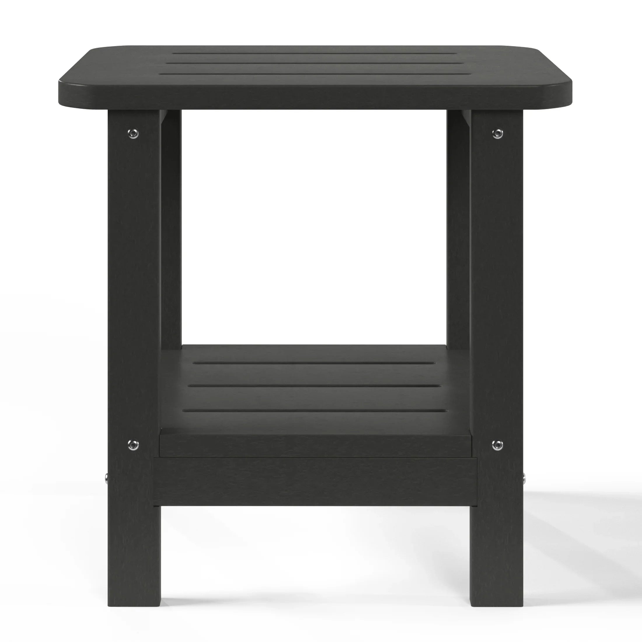 Lago 2-Tier Outdoor HDPE Modern Adirondack Square Patio Side Table