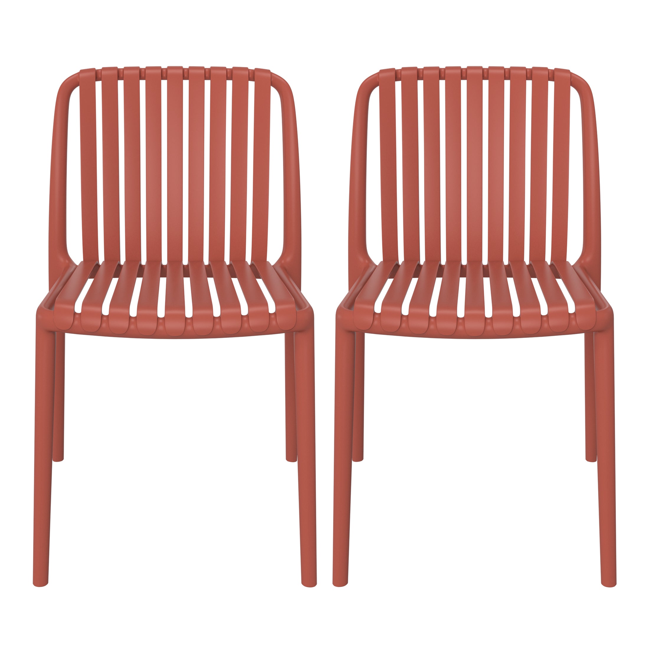 Sunshine Outdoor Stackable Polypropylene Plastic Dining Side Chairs (Set of 2)