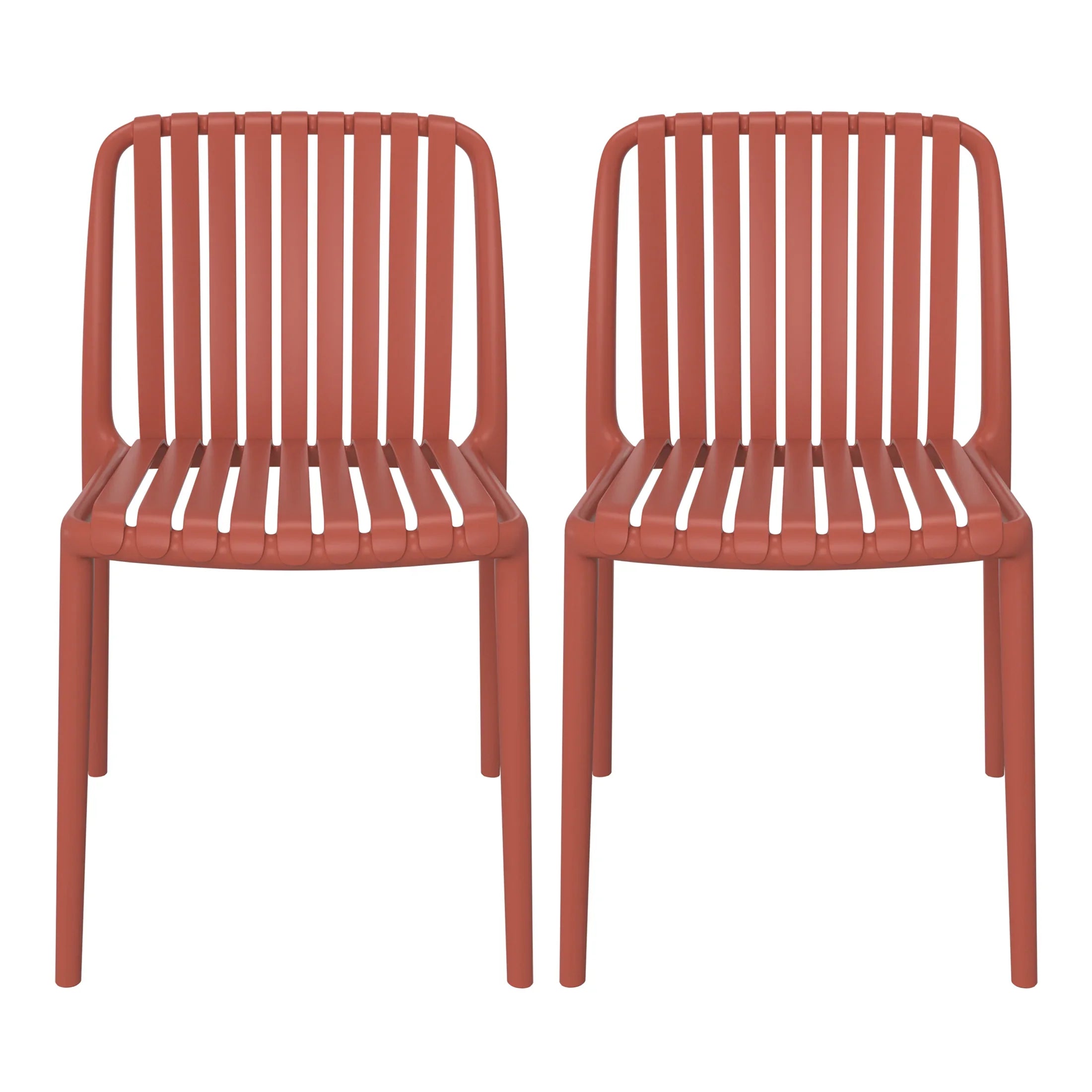 Sunshine Outdoor Stackable Polypropylene Plastic Dining Side Chairs (Set of 2)
