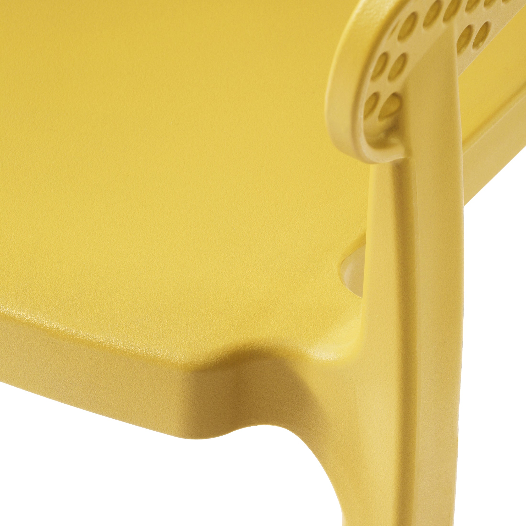 Sunshine Outdoor Modern Stackable Plastic Resin Patio Dining Armchair (Set of 2)