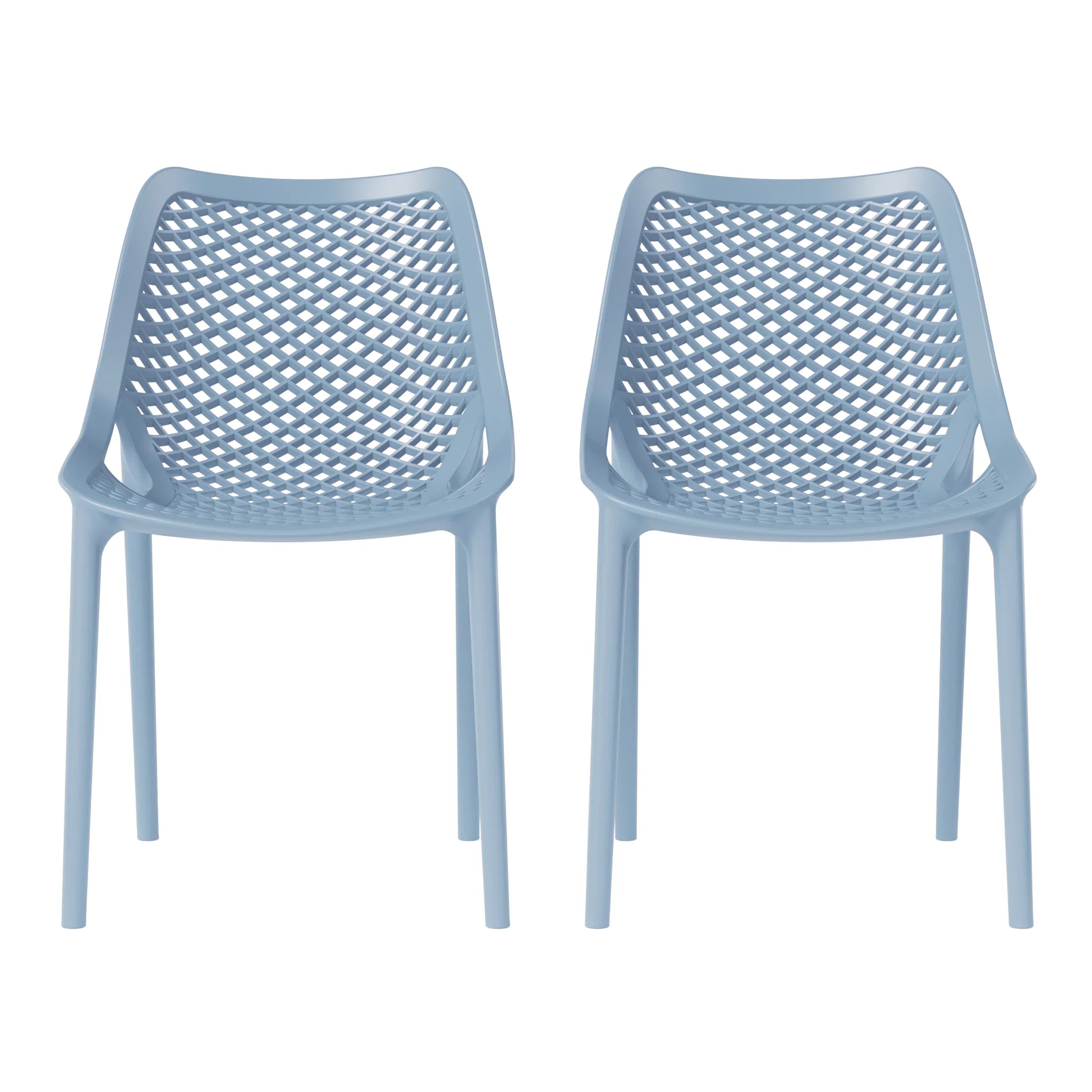Sunshine Outdoor Stackable Modern Plastic Dining Chairs (Set of 2)