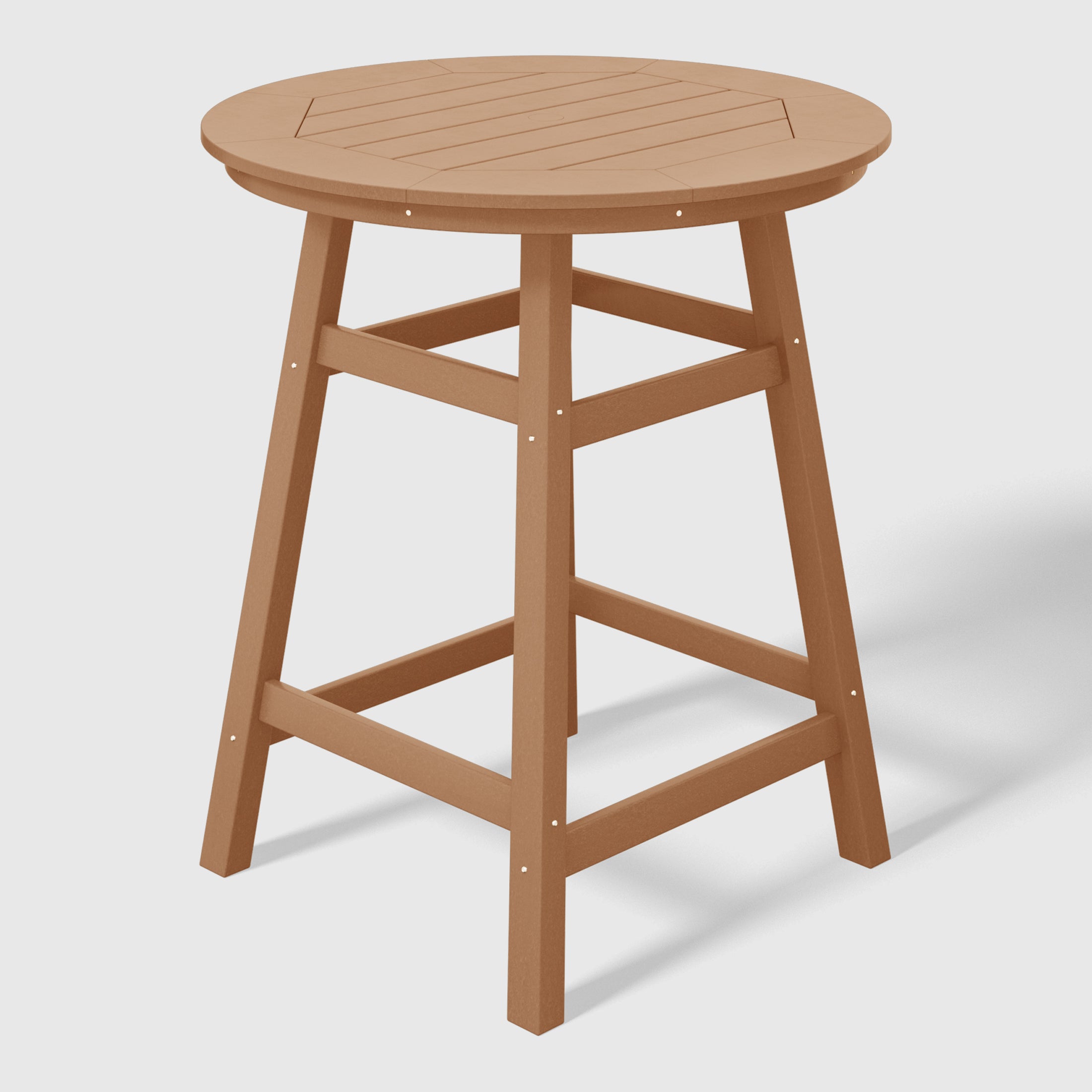 Paradise 5-Piece HDPE Outdoor Patio Dining Bar Bistro Table Set with Counter High Round Bar Stools