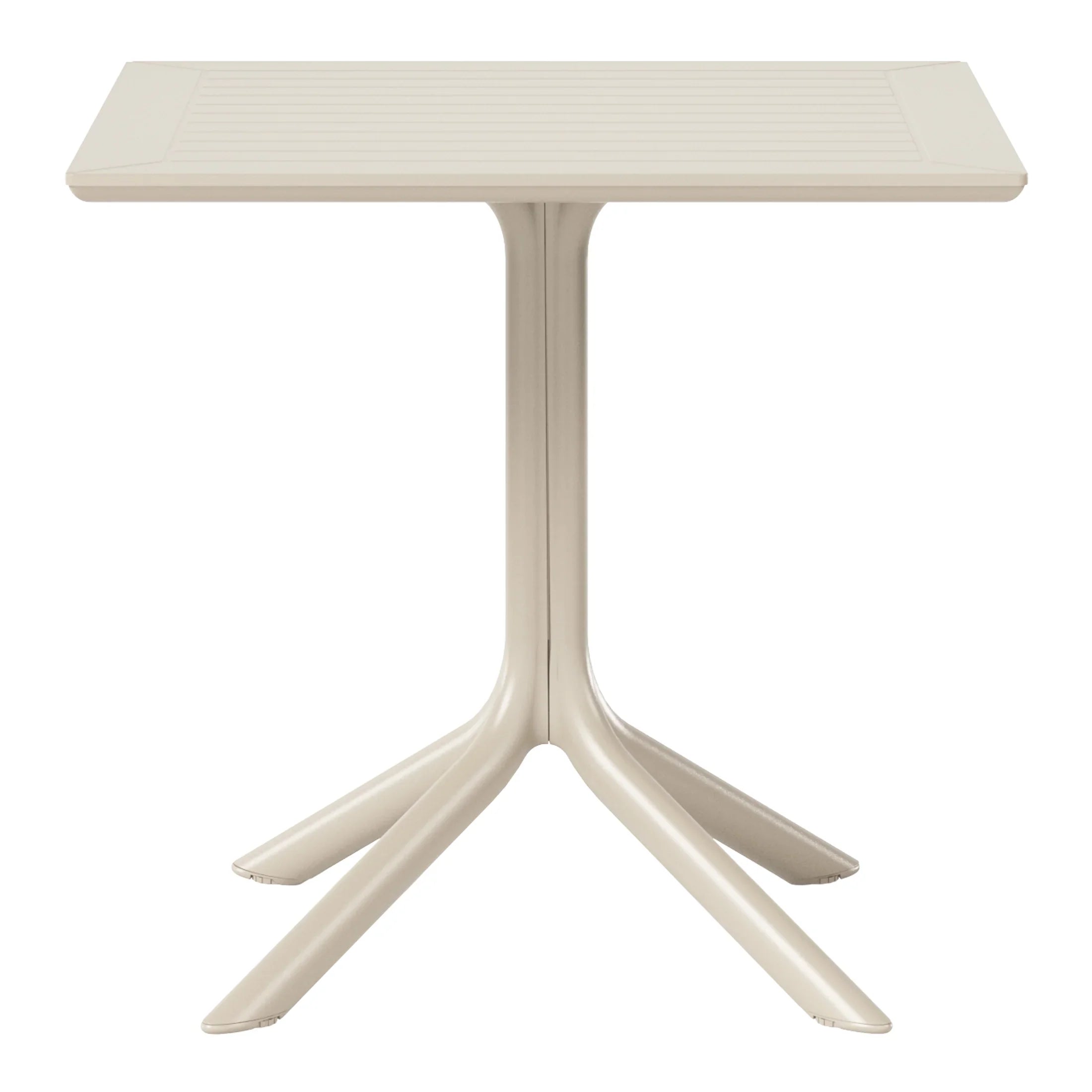 Sunshine 31.5" Square Outdoor Plastic Resin Patio Dining Table for 4