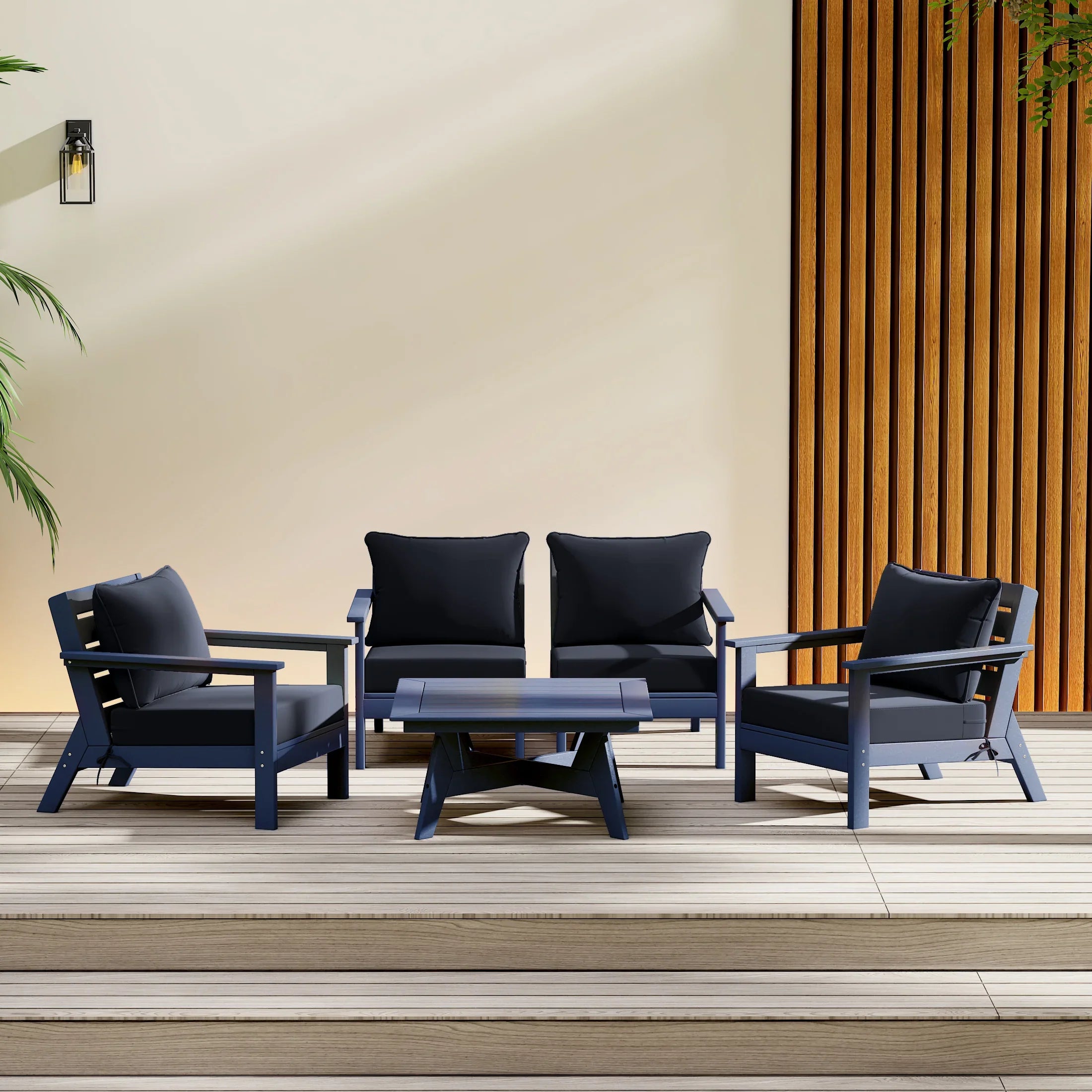 Portsmouth Outdoor 5-Piece Modular Sectional Patio Furniture Sofa Set