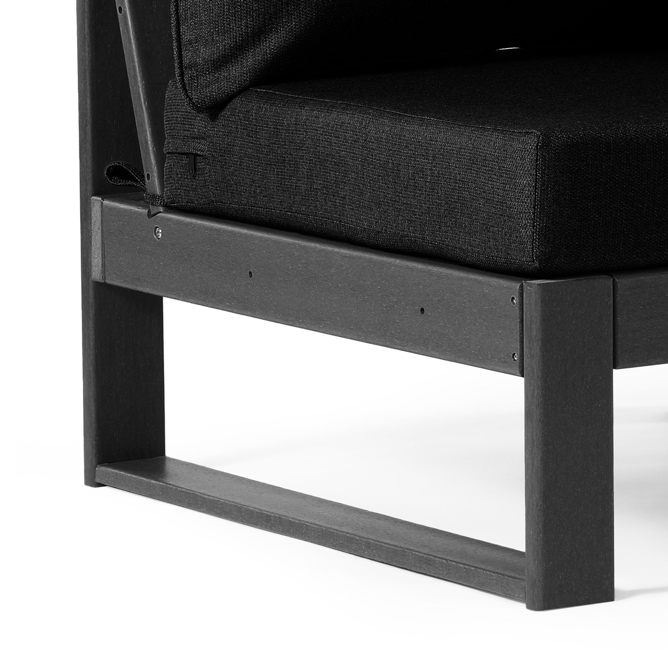 Rockaway Outdoor HDPE Sectional Armless Chair with Water-Proof Patio Cushions