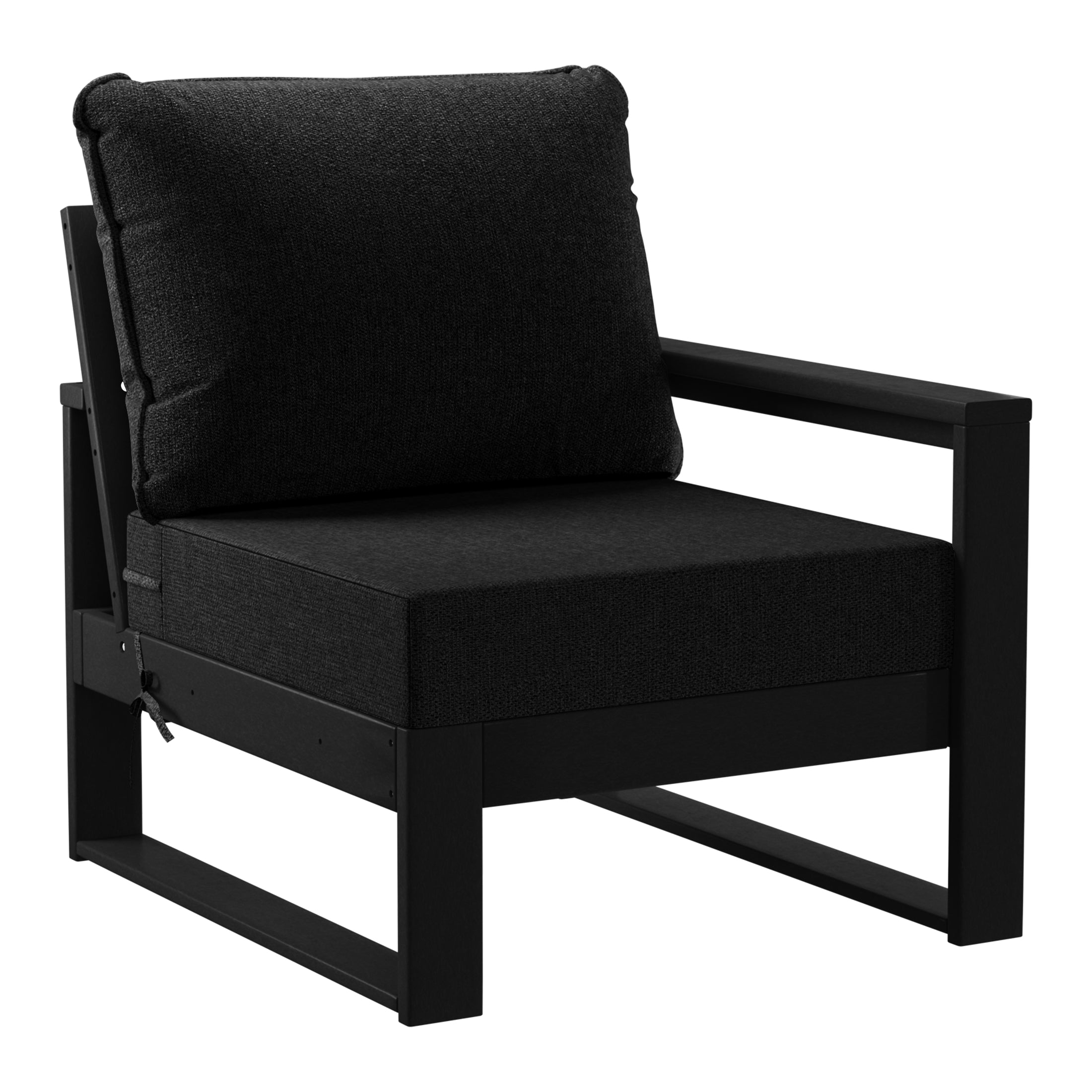 Rockaway Outdoor HDPE All-Weather Modern Patio Loveseat with Waterproof Cushions