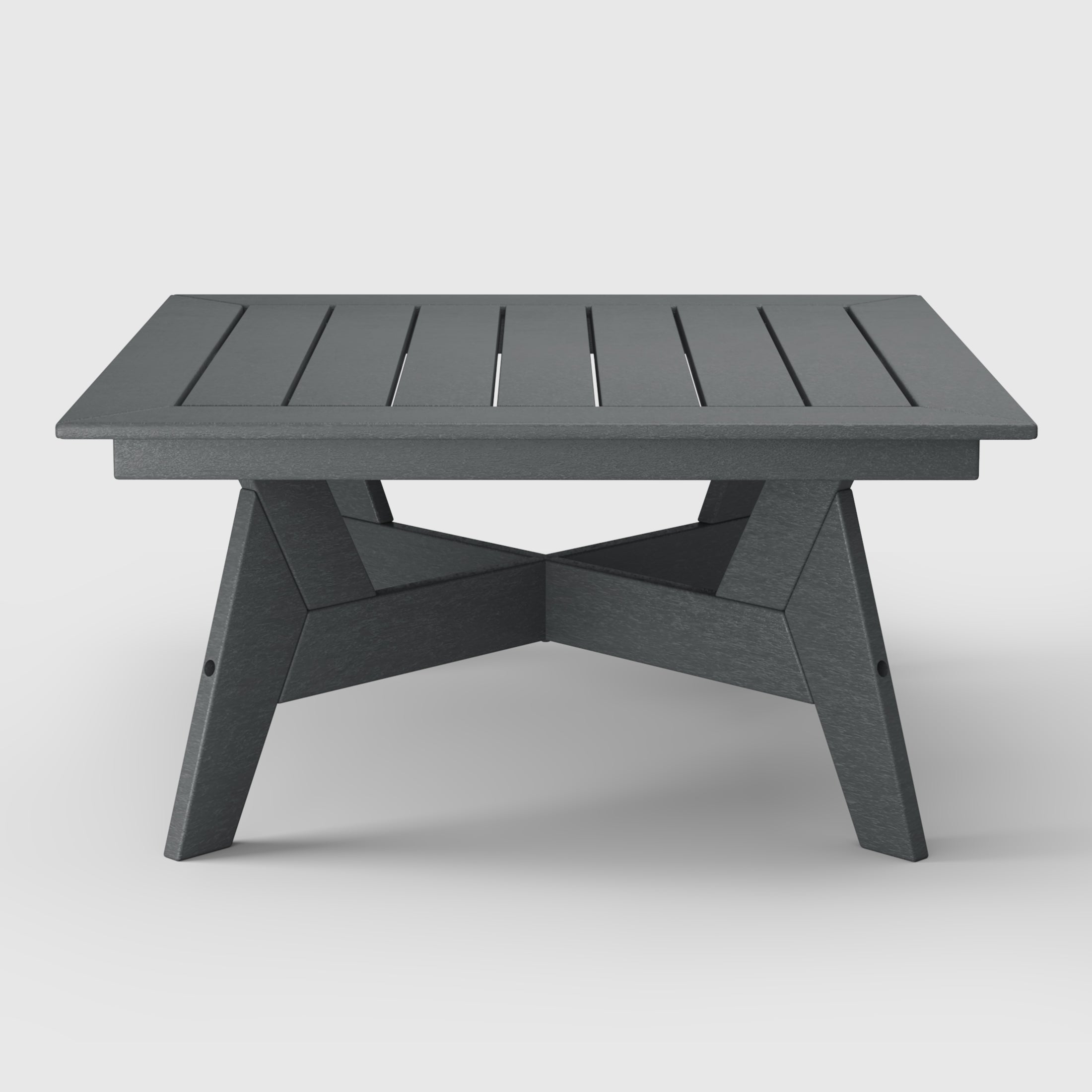 Portsmouth Modern Low Outdoor Patio Square HDPE Coffee Table