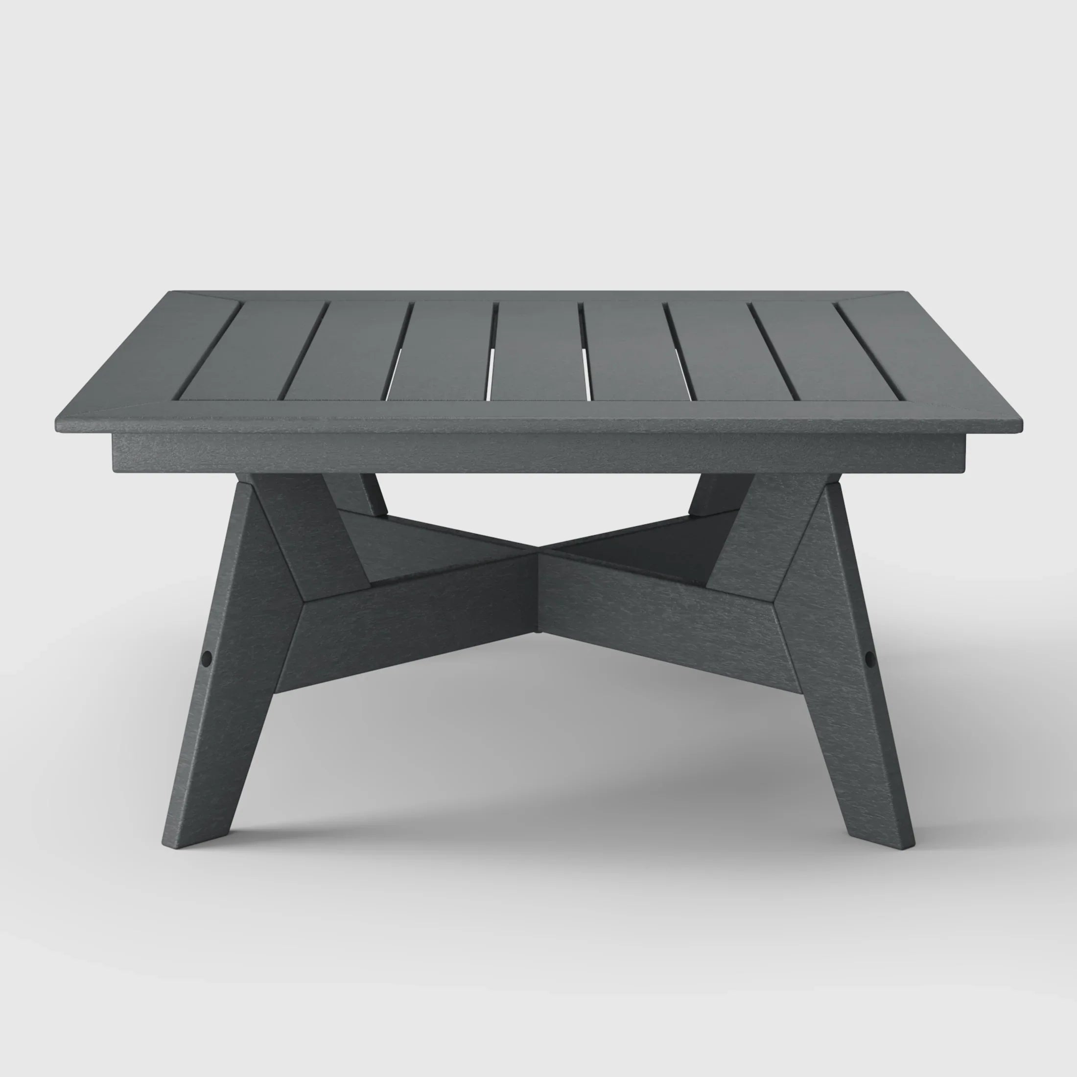 Portsmouth Modern Low Outdoor Patio Square HDPE Coffee Table