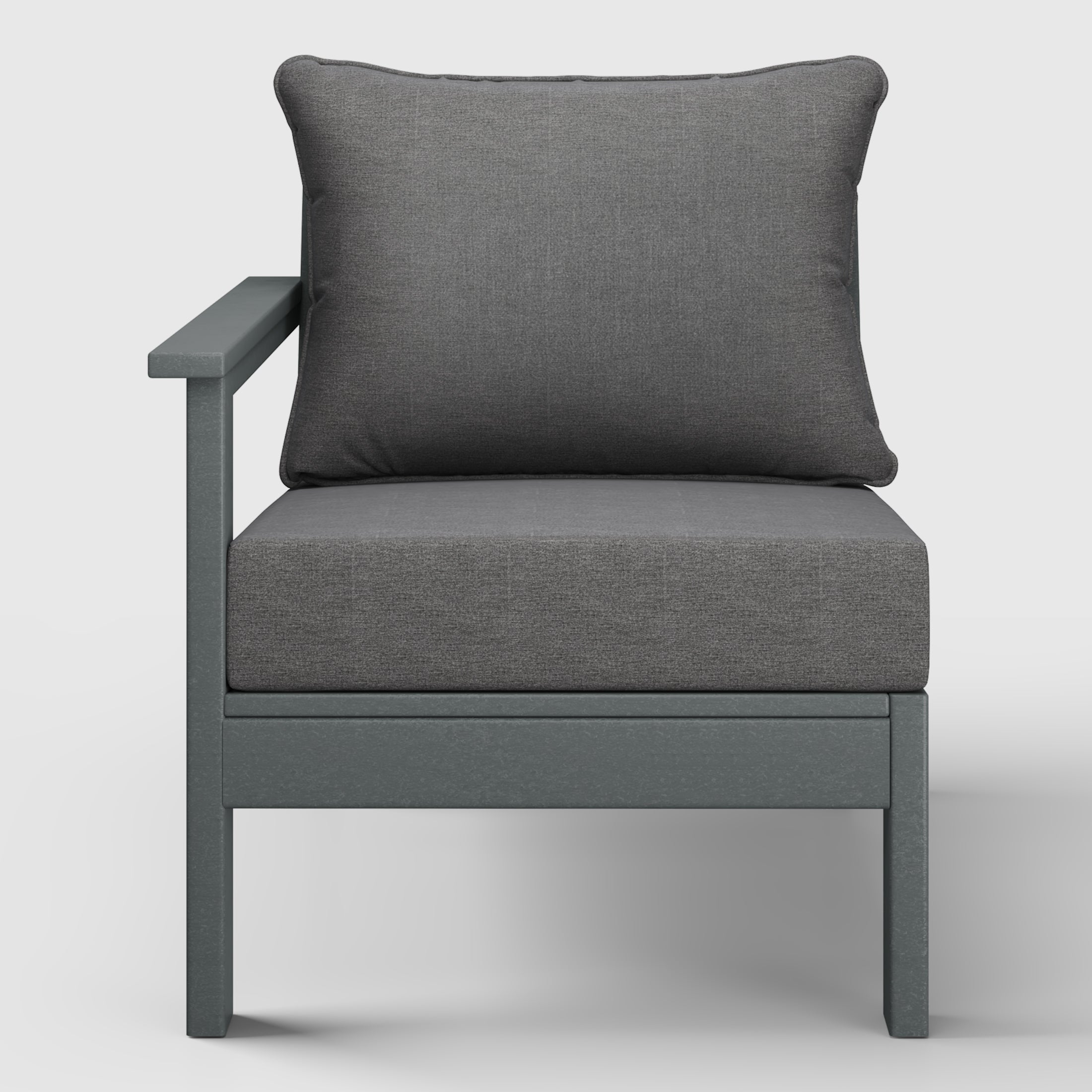 Portsmouth Outdoor Patio HDPE Left Arm Sectional Corner Club Chair with Patio Cushions