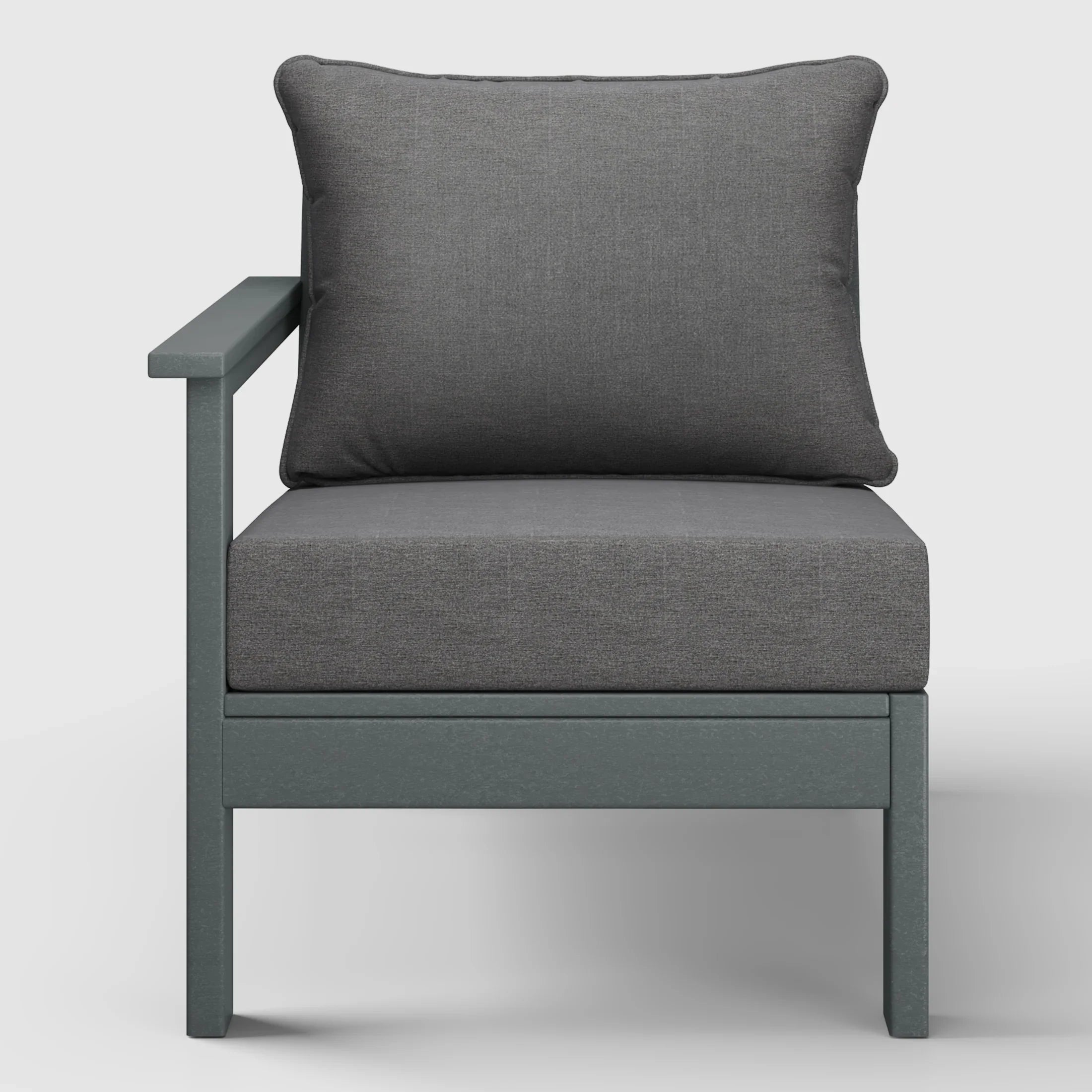 Portsmouth Outdoor Patio HDPE Left Arm Sectional Corner Club Chair with Patio Cushions