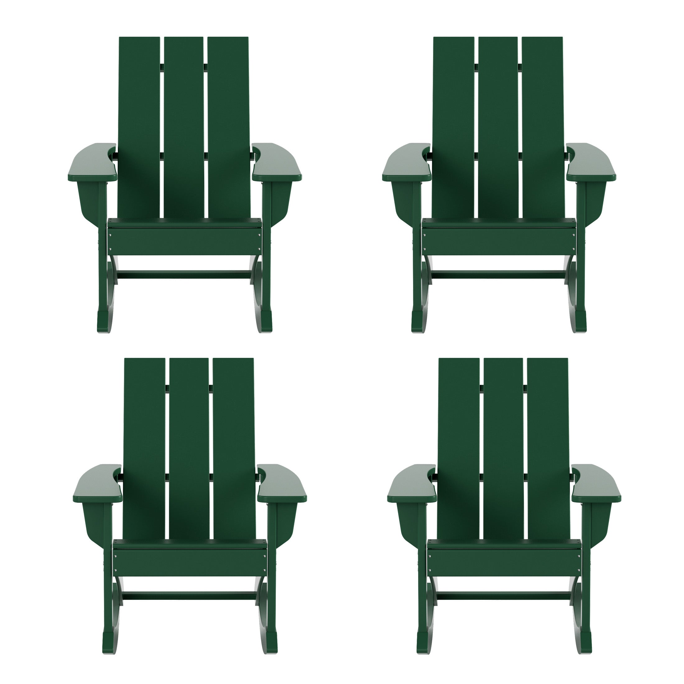 Palms Outdoor Patio Modern Adirondack Rocking Chair (Set of 4)
