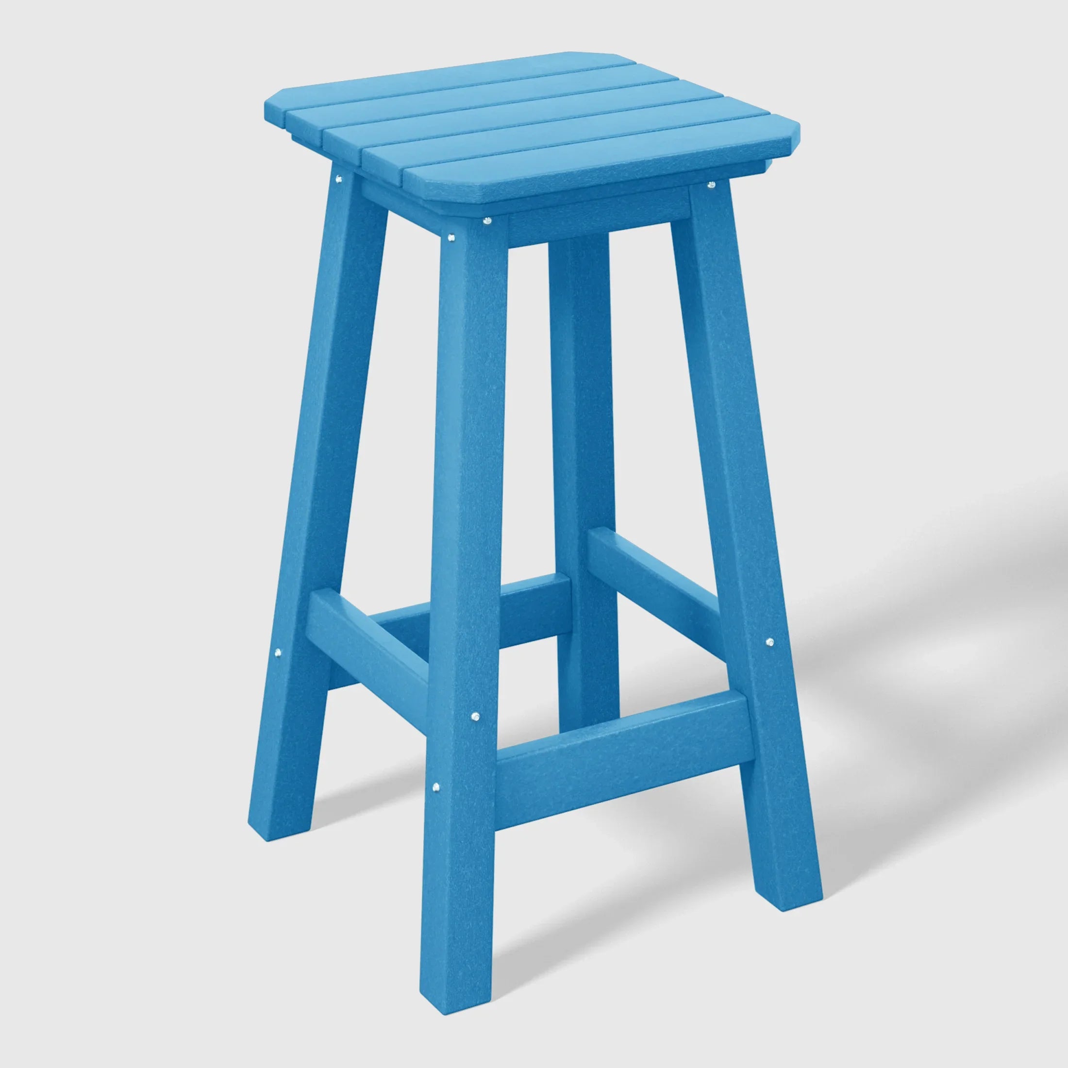 Paradise 24" HDPE Outdoor Patio Counter High Backless Square Bar Stool