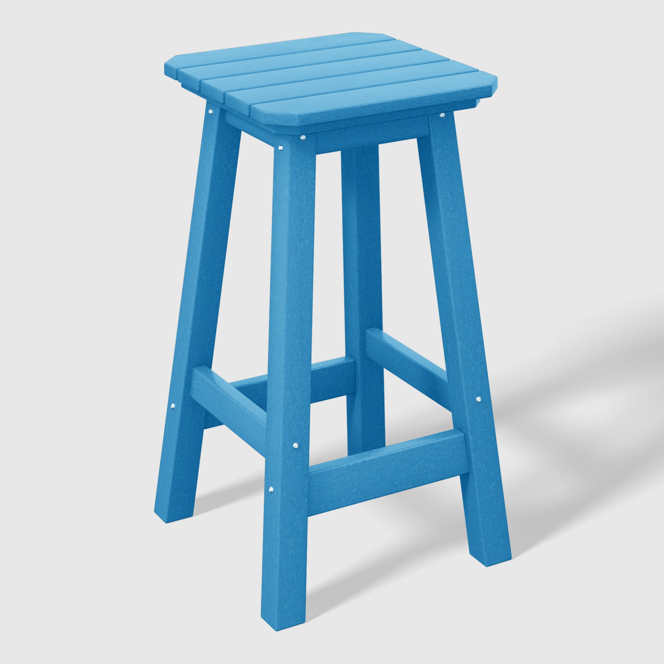 Paradise 24" HDPE Outdoor Patio Counter High Backless Square Bar Stools Set of 2