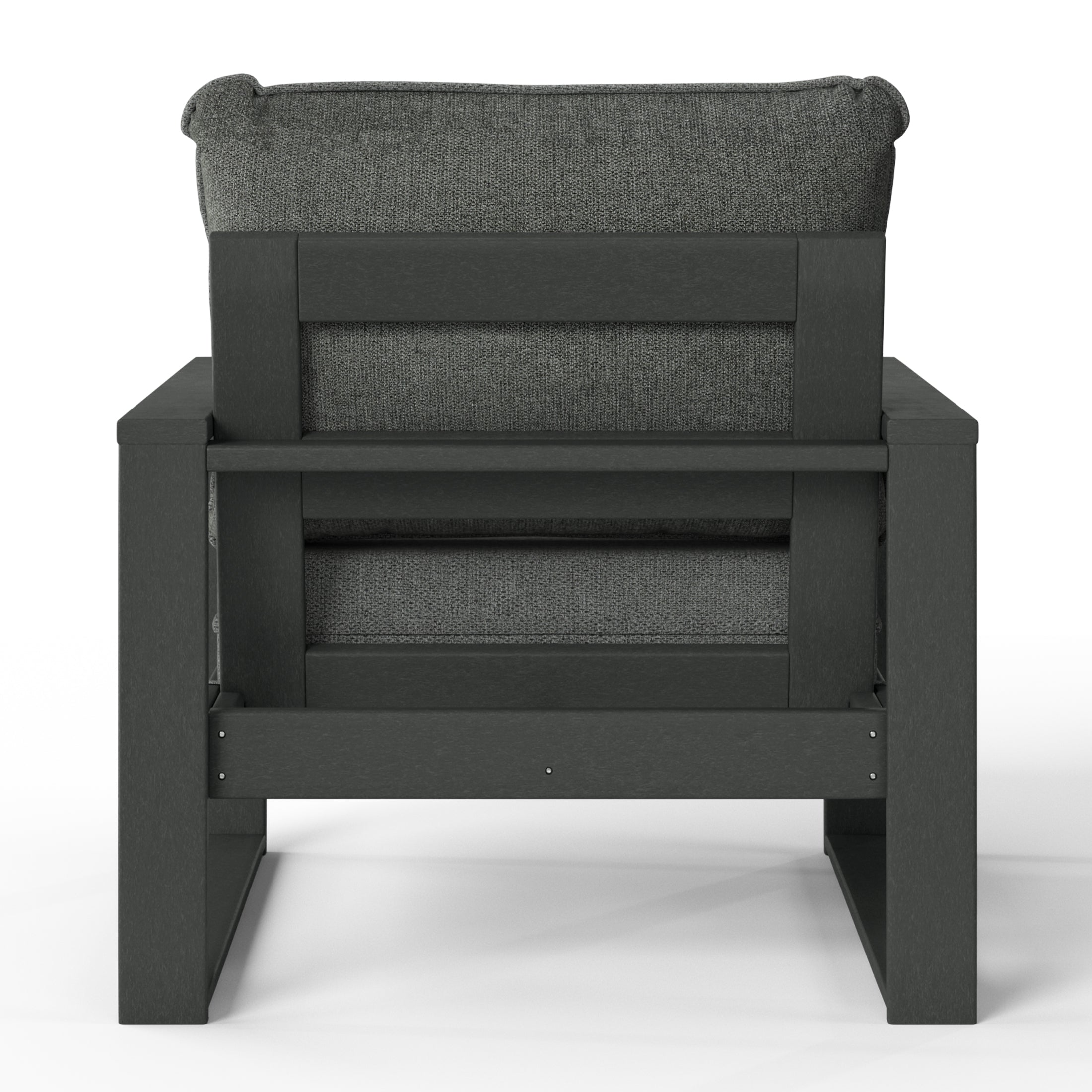 Rockaway Outdoor Modern HDPE Patio Club Chair with Waterproof Deep Seat Cushions (Set of 2)