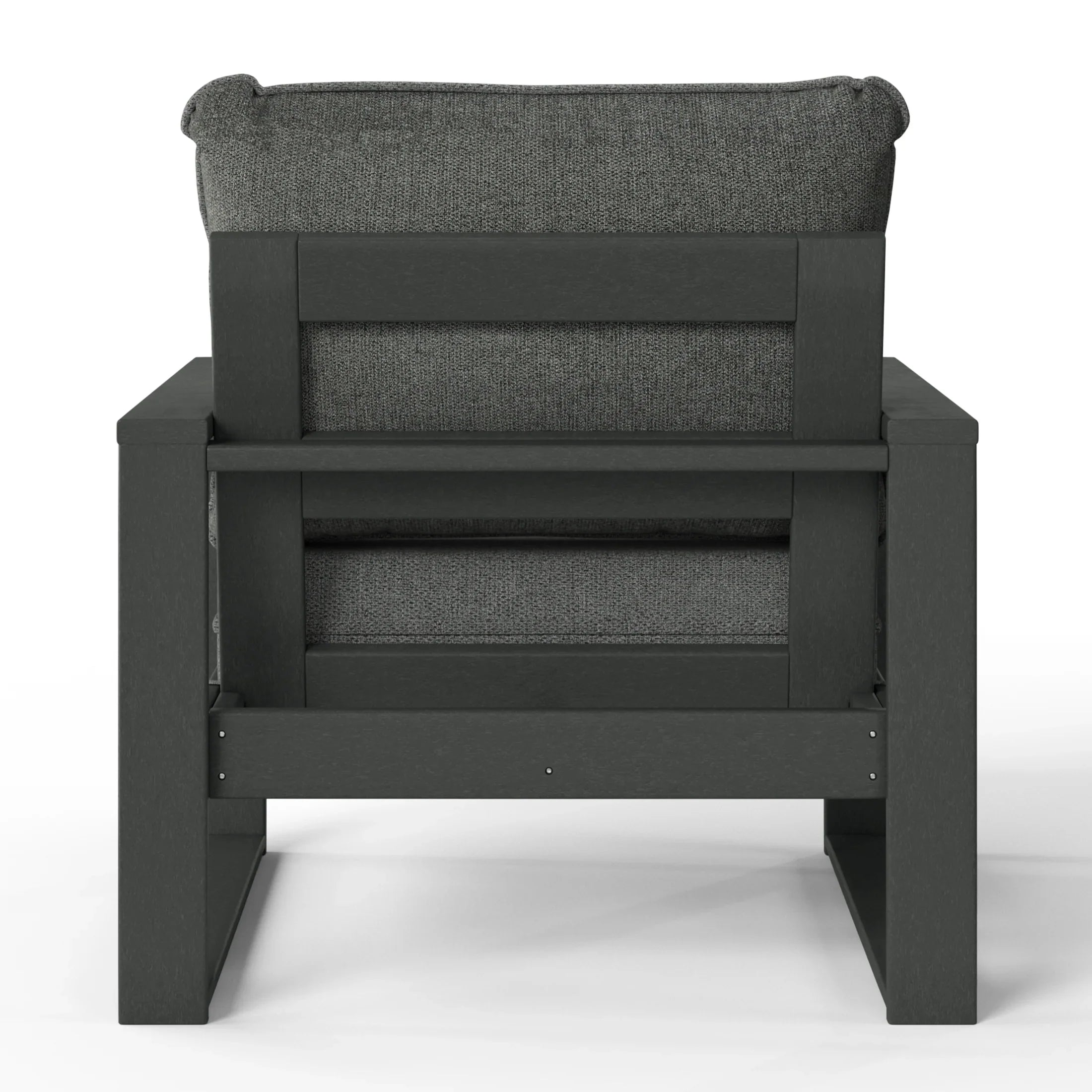Rockaway Outdoor Modern HDPE Patio Club Chair with Waterproof Deep Seat Cushions (Set of 2)
