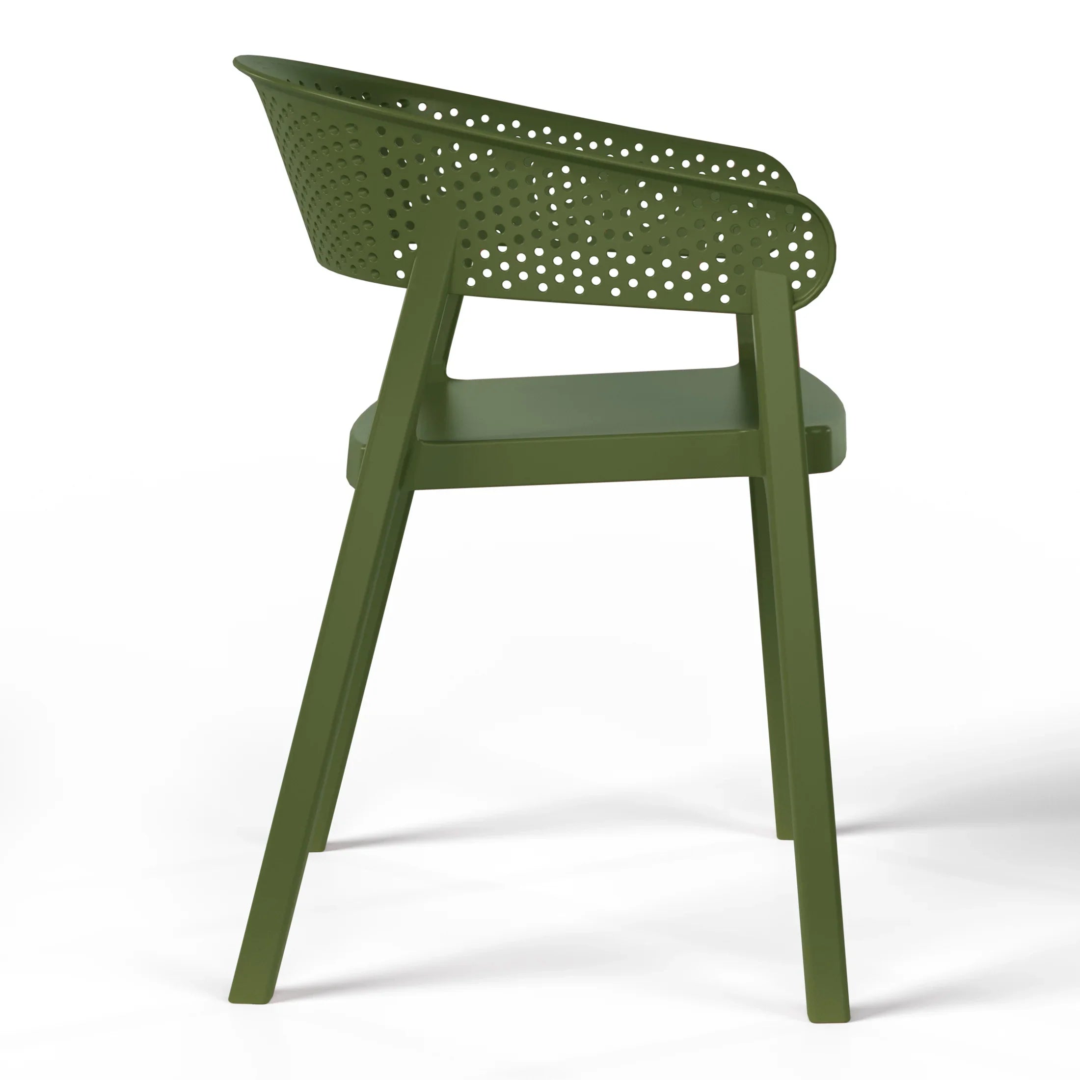 Sunshine Outdoor Modern Stackable Plastic Resin Patio Dining Armchair (Set of 2)