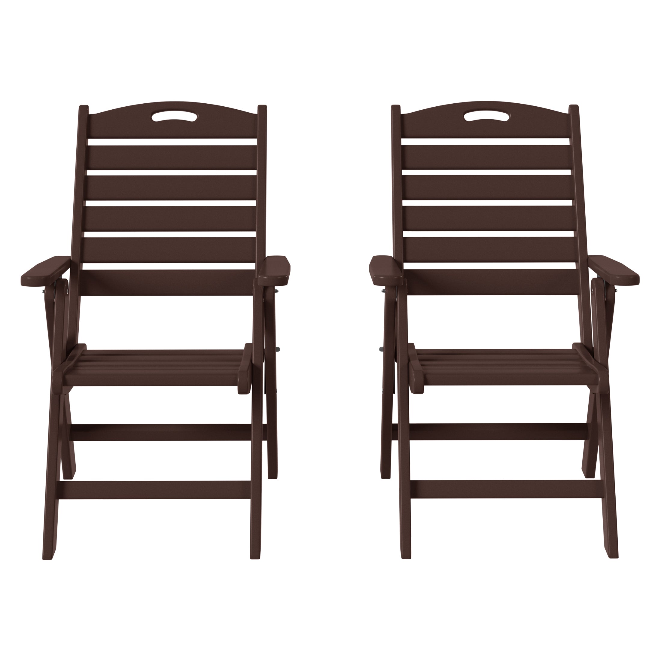 Cayman HDPE Adjustable Highback Folding Outdoor Patio Dining Chairs Set of 2