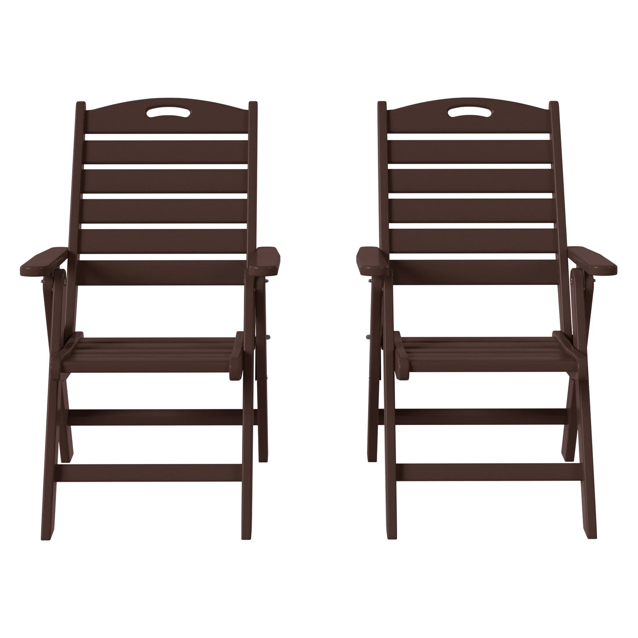 Cayman HDPE Adjustable Highback Folding Outdoor Patio Dining Chairs Set of 2