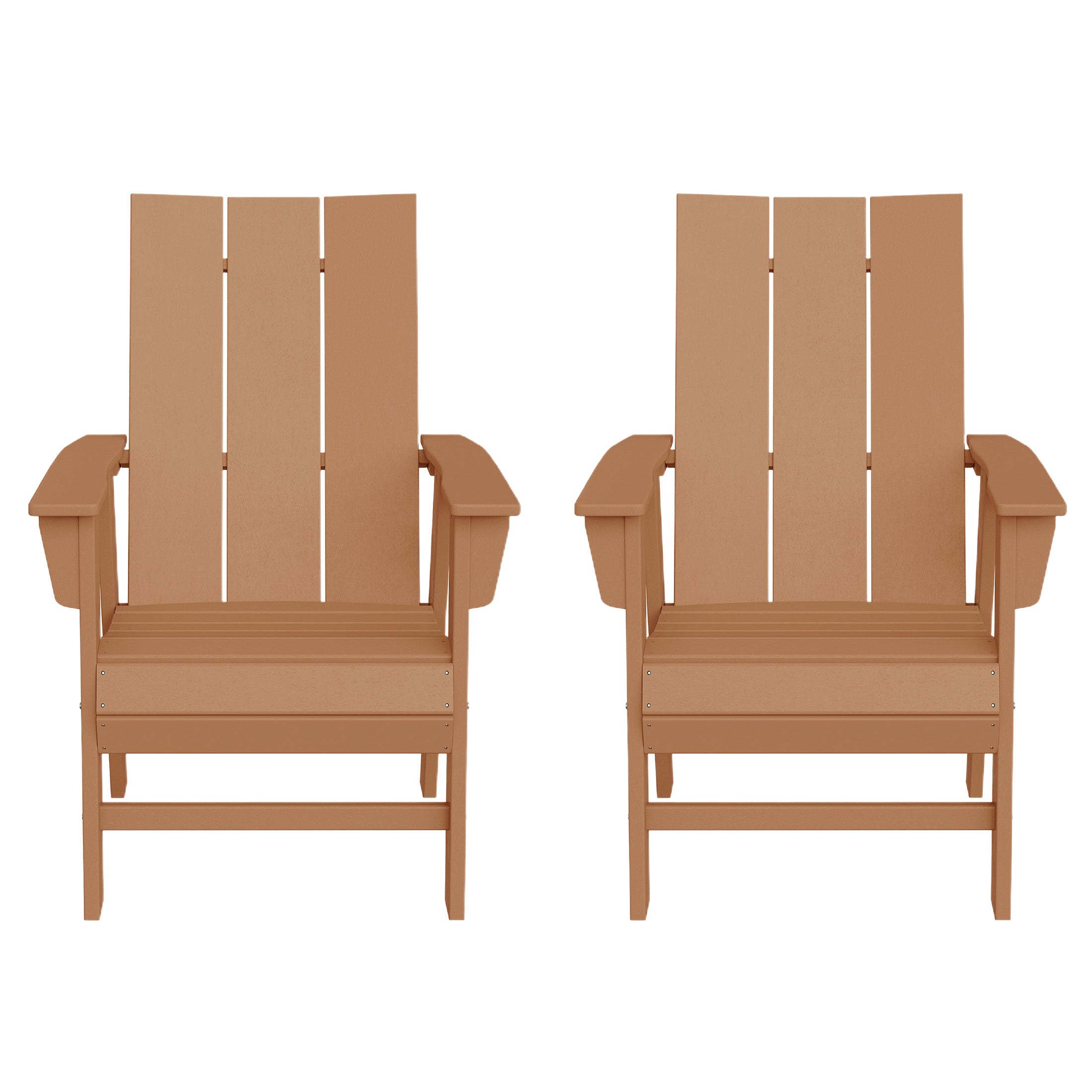 Palms Outdoor Patio HDPE Plastic Modern Adirondack Dining Chairs (Set of 2)
