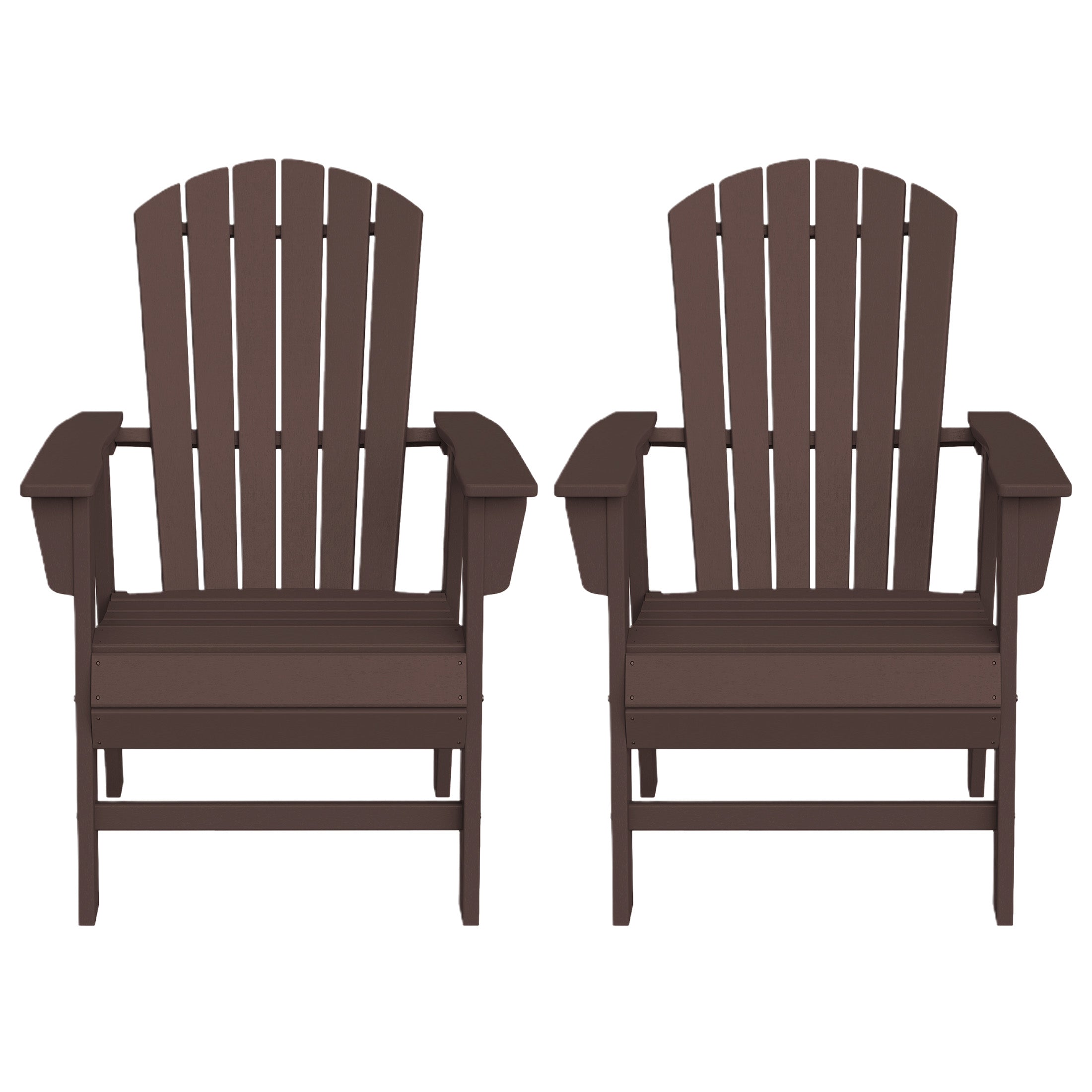 Portside Outdoor Modern HDPE Adirondack Patio Dining Chairs (Set of 2)