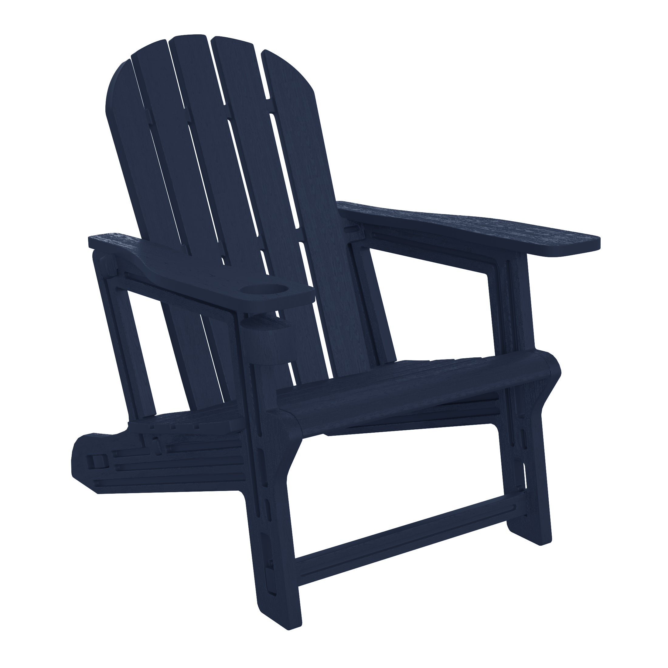 Cayman Tool-Free Assembly Outdoor Patio HDPE Plastic Adirondack Chair with Cup Holder (Set of 2)
