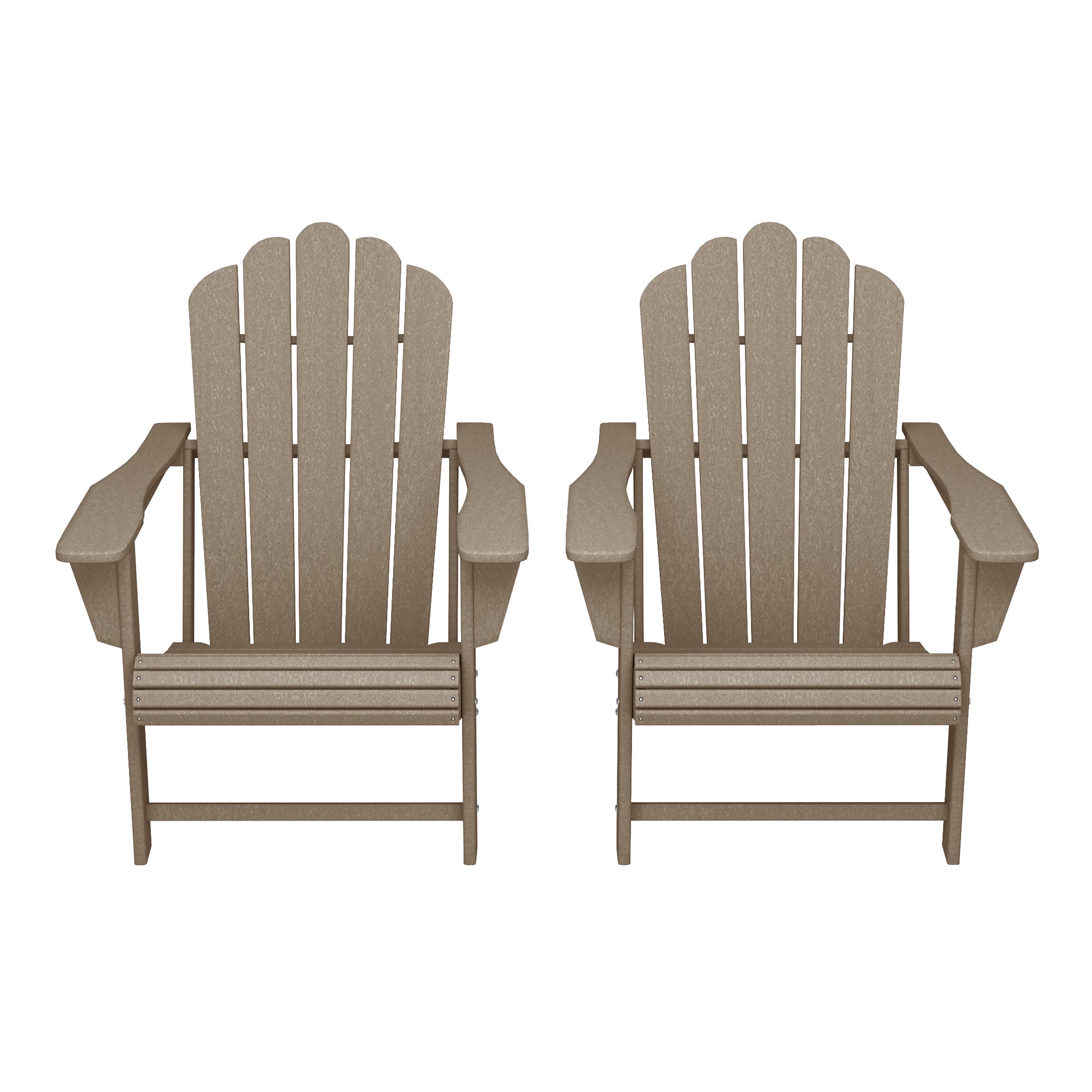 Lakeview Outdoor Patio HDPE Adirondack Chairs With Cup Holders (Set of 2)