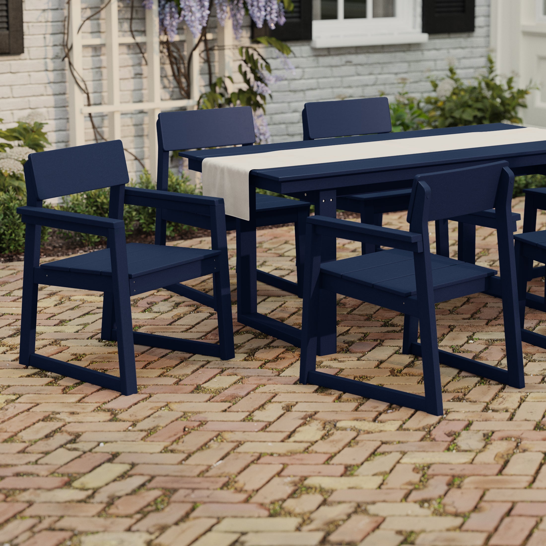 Cambria Modern HDPE Outdoor Patio Dining Arm Chairs (Set of 2)