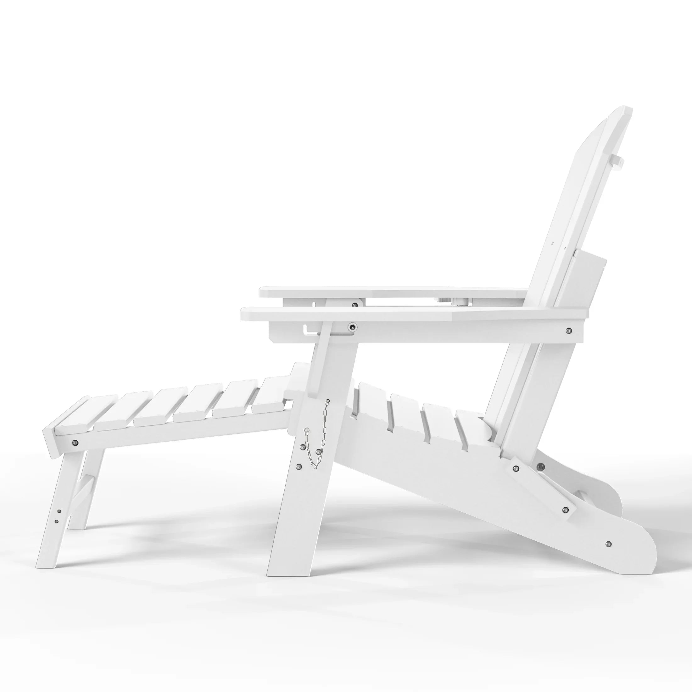 Paradise Folding Adjustable Adirondack Chair with Retractable Ottoman and Cup Holder
