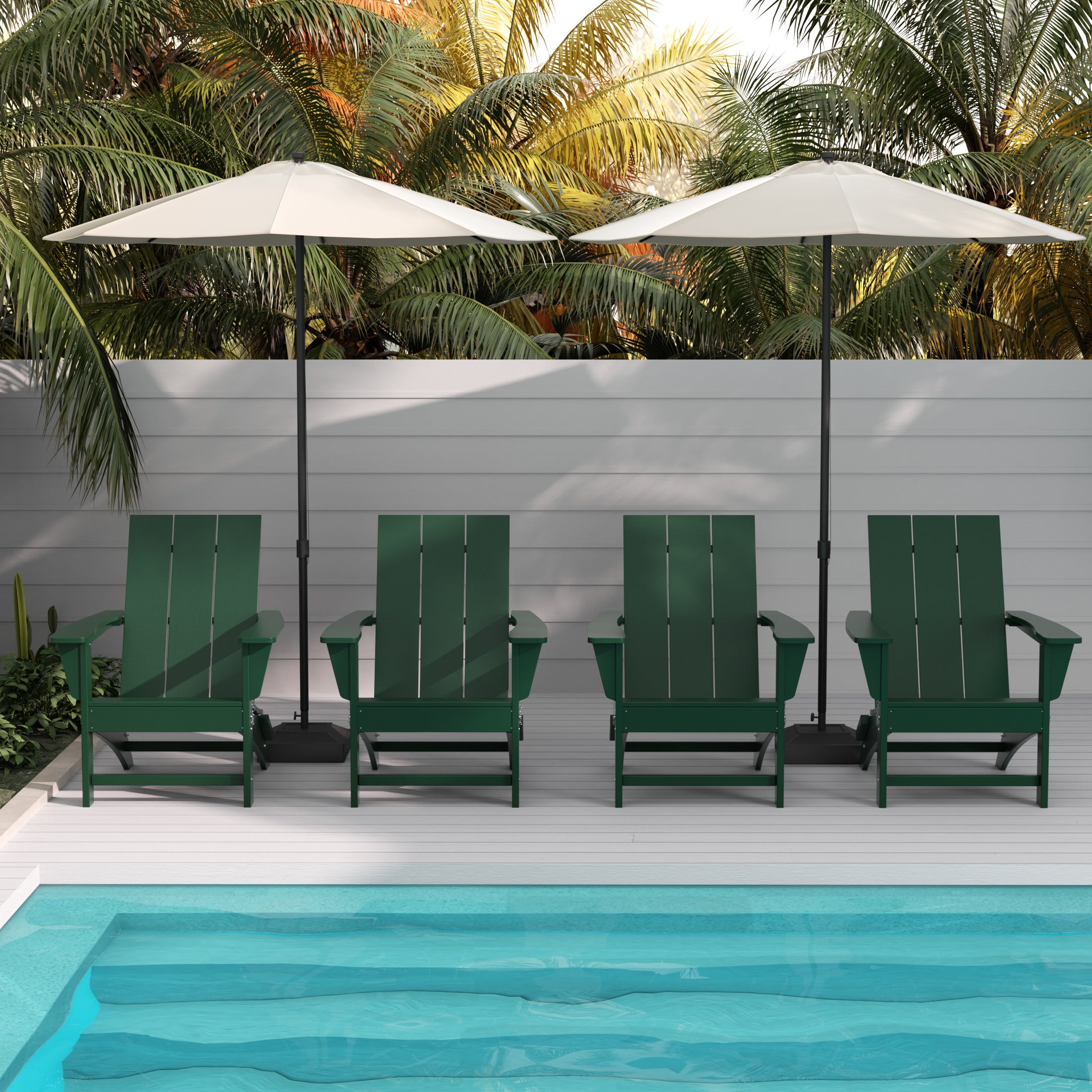 Palms Modern Outdoor Folding Adirondack Chair (Set of 4)