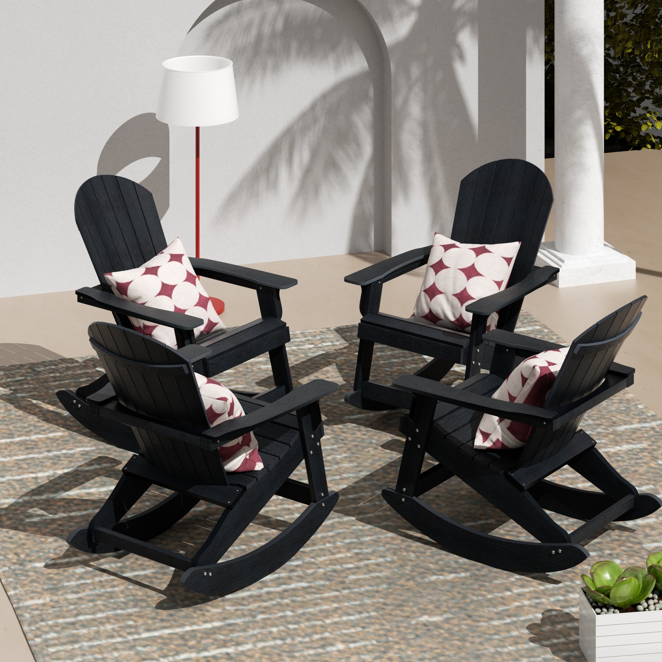 Florence Outdoor Rocking Adirondack Chair (Set of 4)