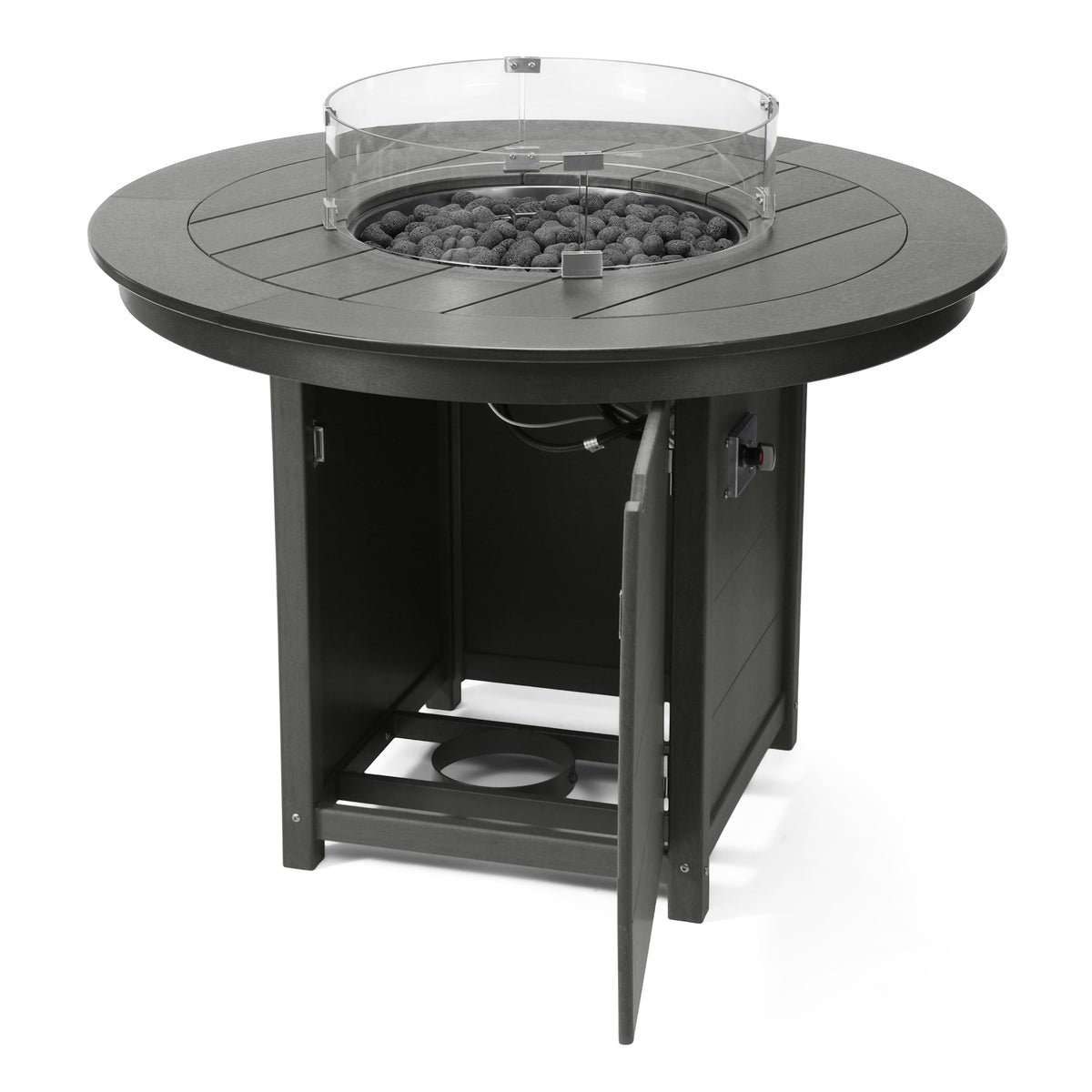 Sol 47" Modern Outdoor Patio Propane Round Counter Height Fire Pit Table