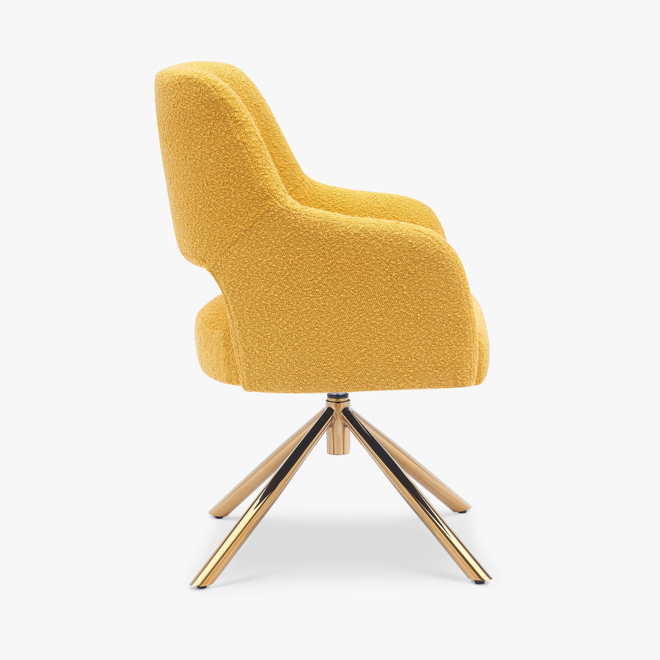 Amélie Mid-Century Modern Wide Boucle Swivel Vanity Chair