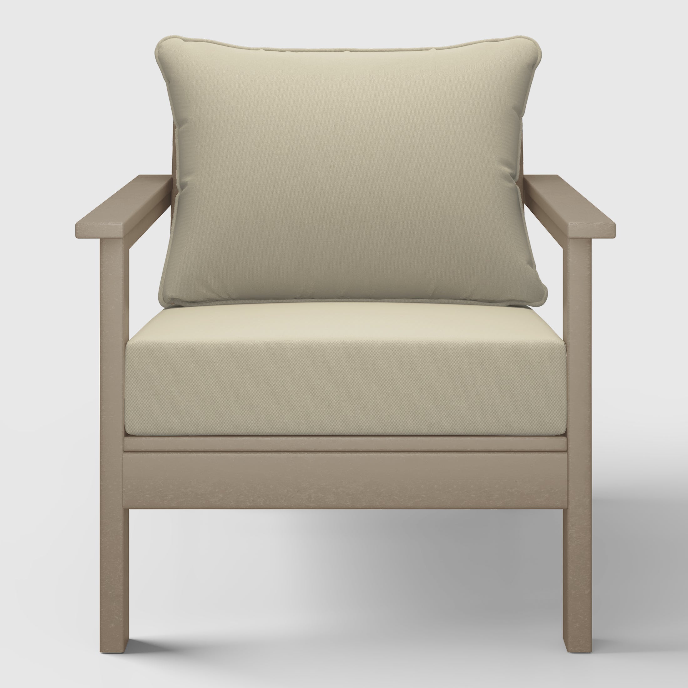 Portsmouth Outdoor Modern HDPE Patio Club Chair with Deep Seat Cushions