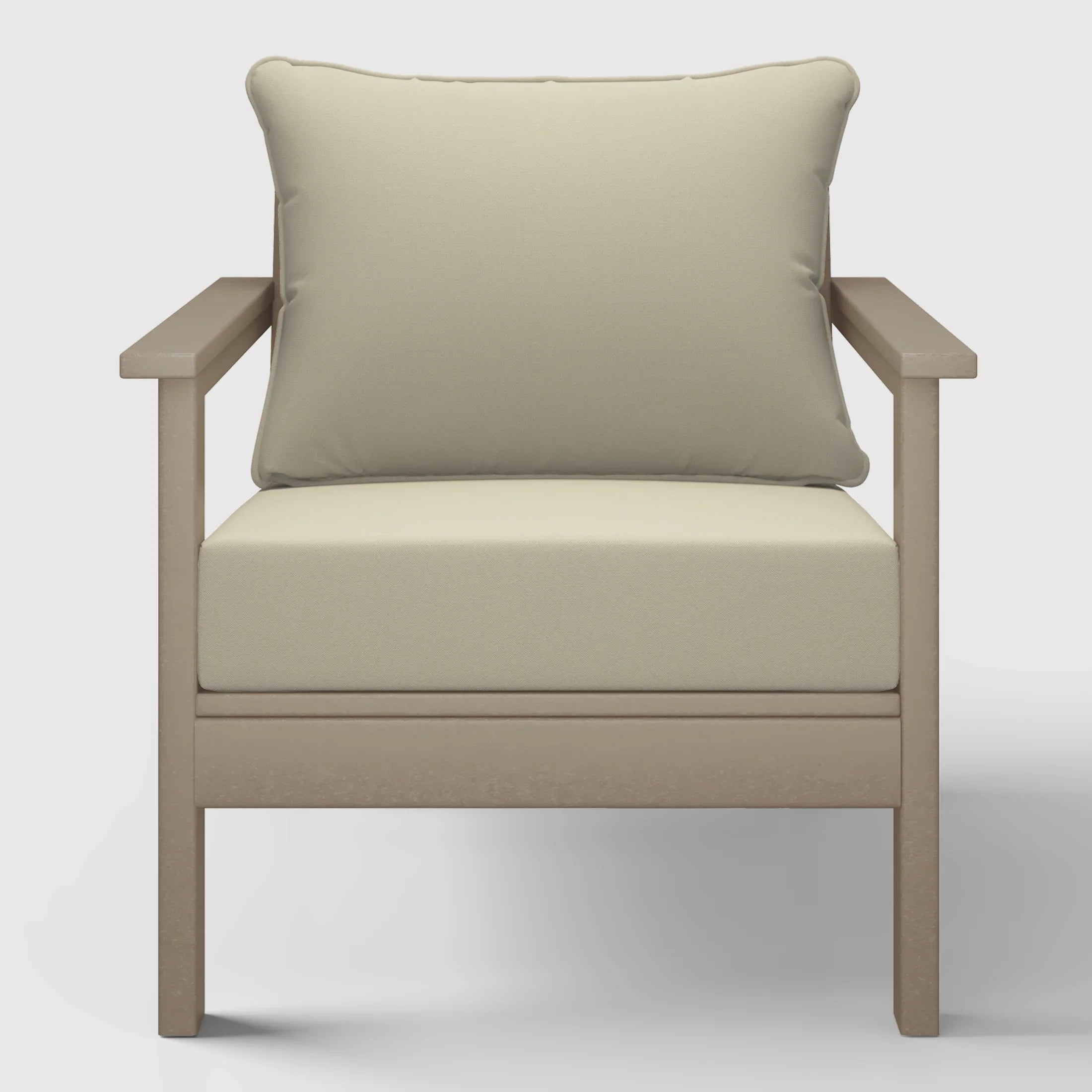 Portsmouth Outdoor Modern HDPE Patio Club Chairs with Deep Seat Cushions (Set of 2)
