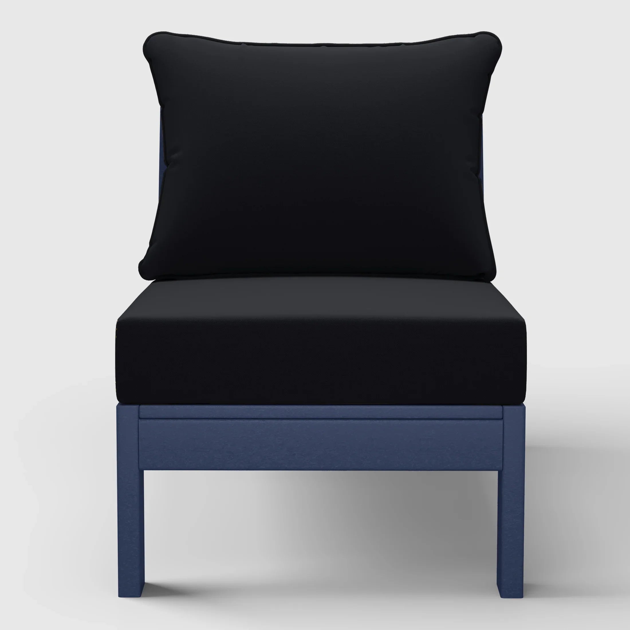 Portsmouth Outdoor HDPE Deep Seating Modular Armless Patio Chair with Patio Cushions