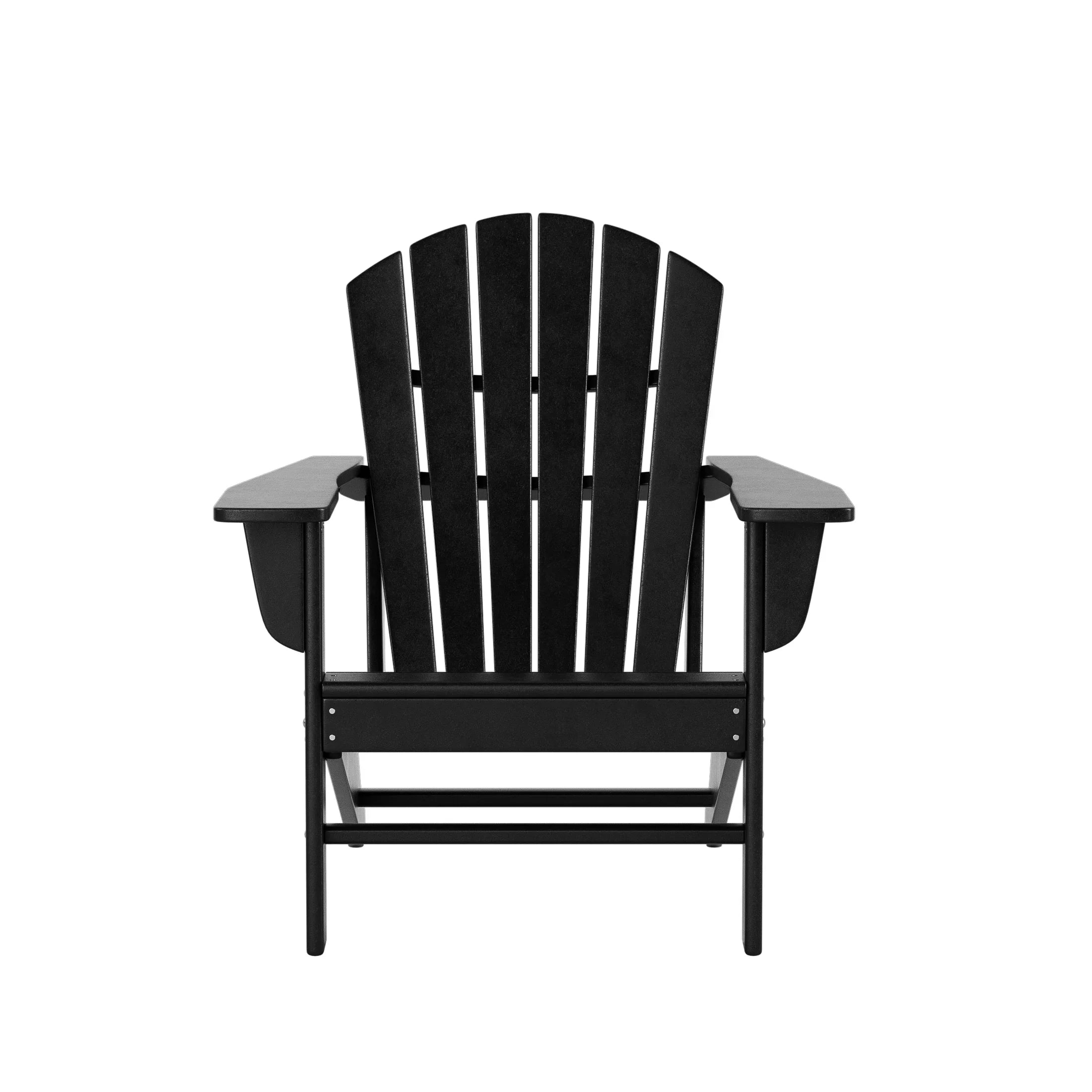 Portside 5-Piece Outdoor Patio HDPE Adirondack Chair With Square Coffee Table Conversation Set