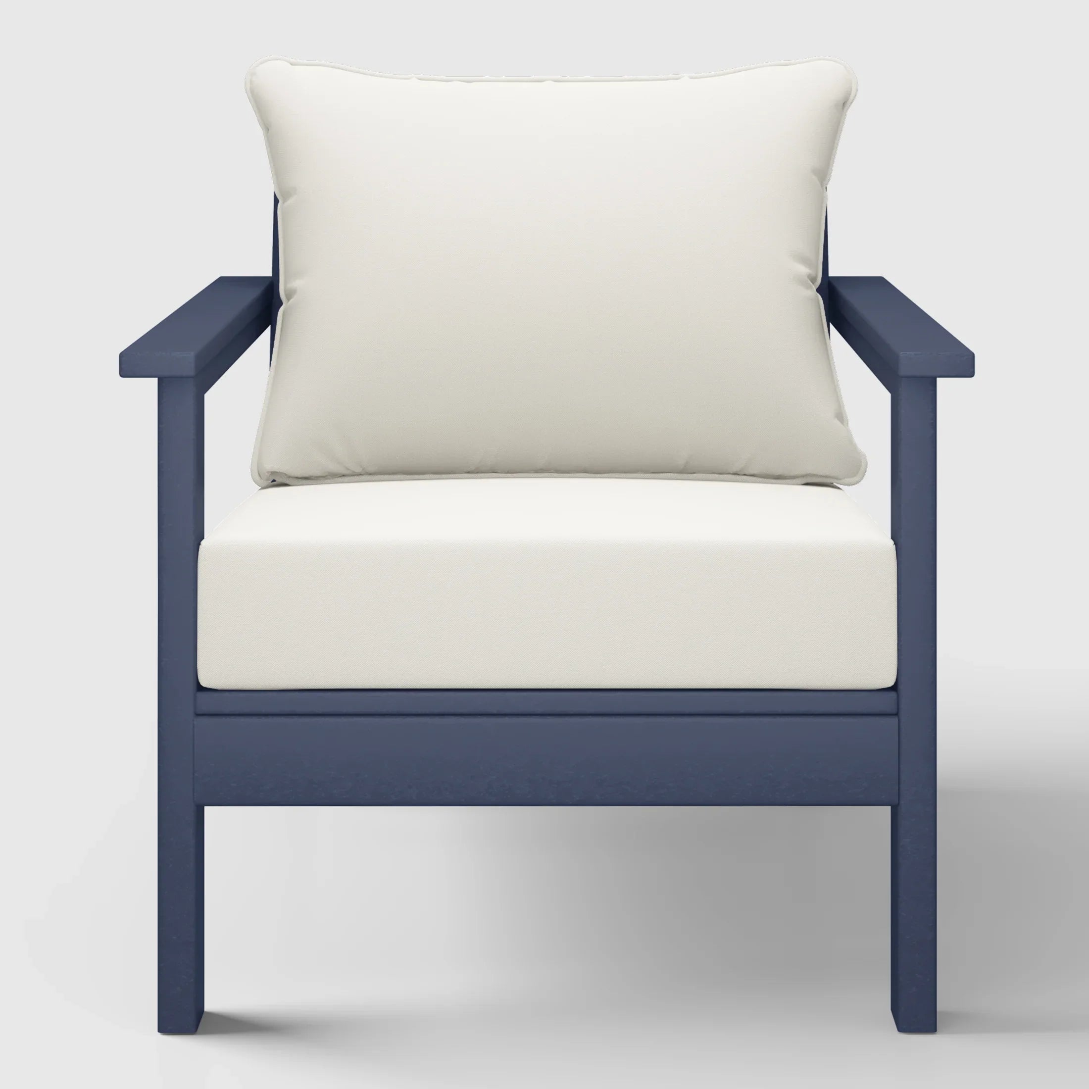 Portsmouth Outdoor Modern HDPE Patio Club Chair with Deep Seat Cushions