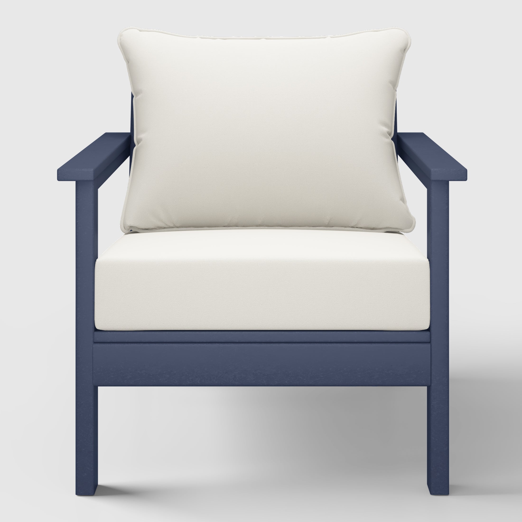 Portsmouth Outdoor Modern HDPE Patio Club Chairs with Deep Seat Cushions (Set of 2)