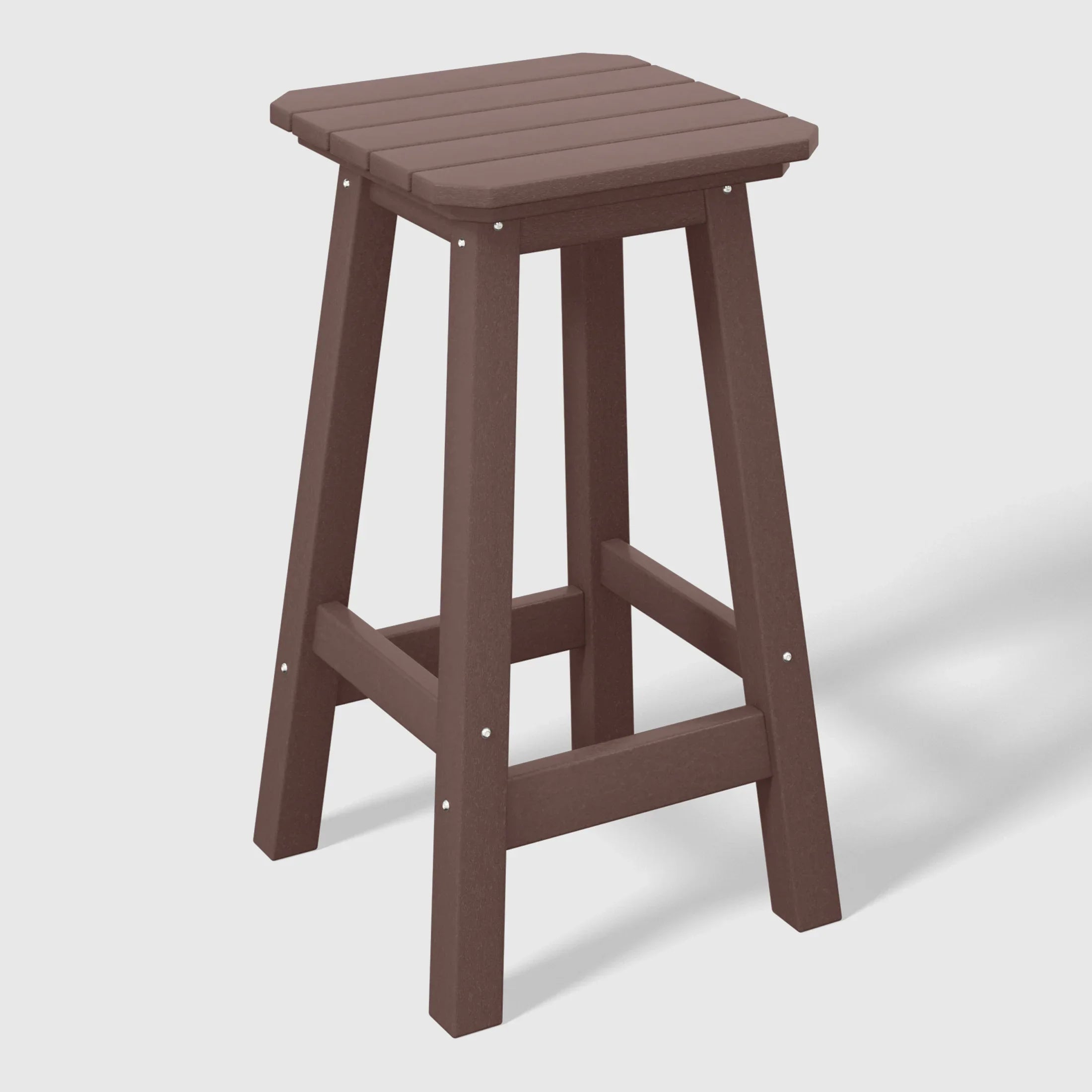 Paradise 24" HDPE Outdoor Patio Counter High Backless Square Bar Stools Set of Three