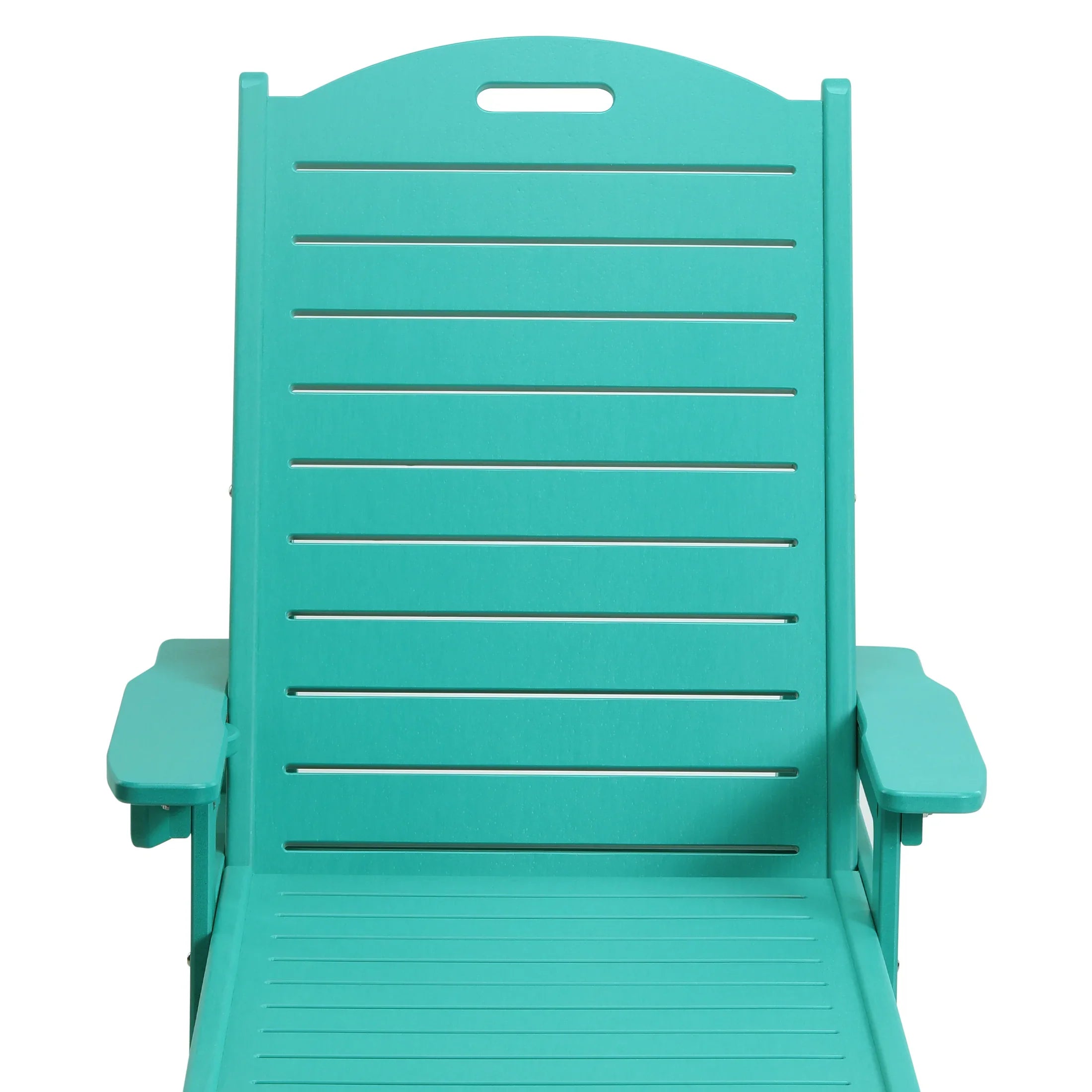 Lago Outdoor HDPE Patio Chaise Lounge With Wheels & Cup Holder