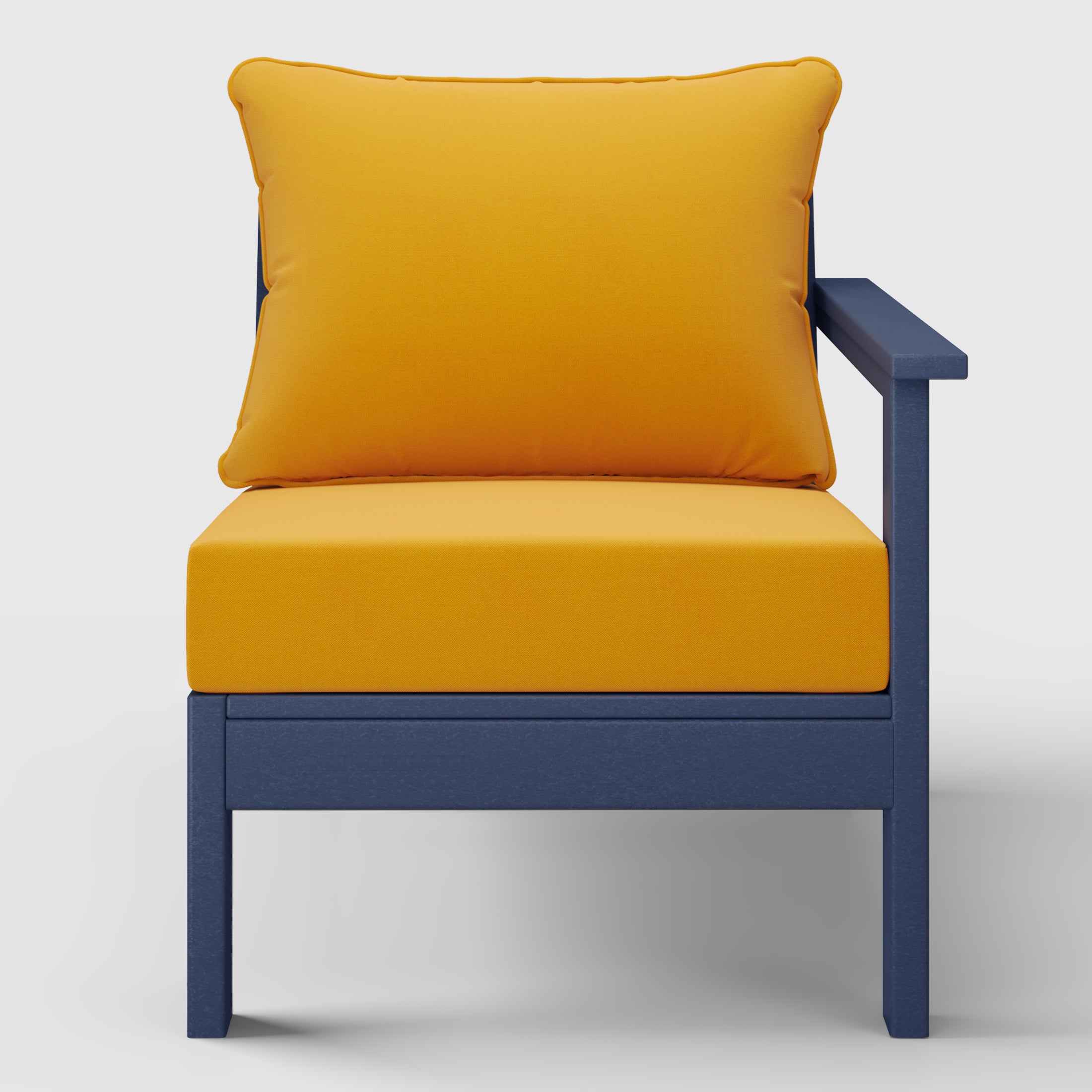 Portsmouth Outdoor Patio HDPE Right Arm Sectional Corner Club Chair with Patio Cushions