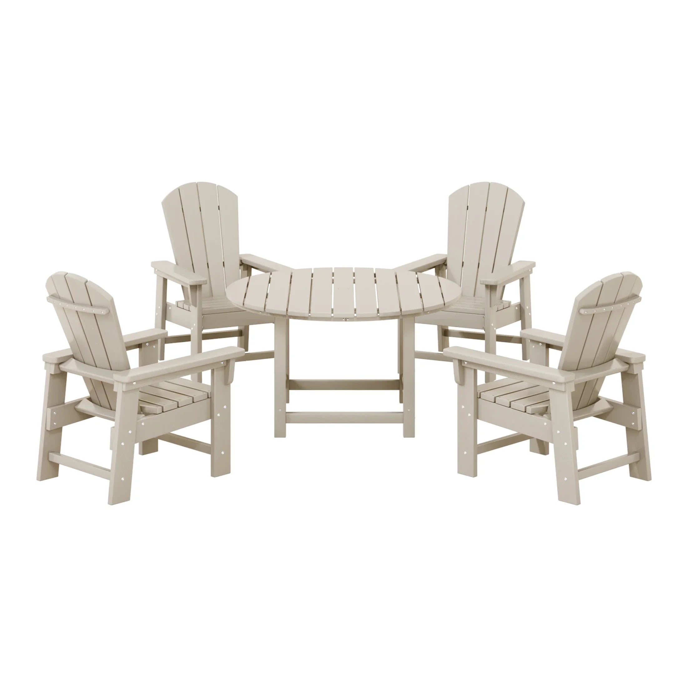 Paradise Kids 5-Piece HDPE Outdoor Patio Round Dining Table and Chairs Set