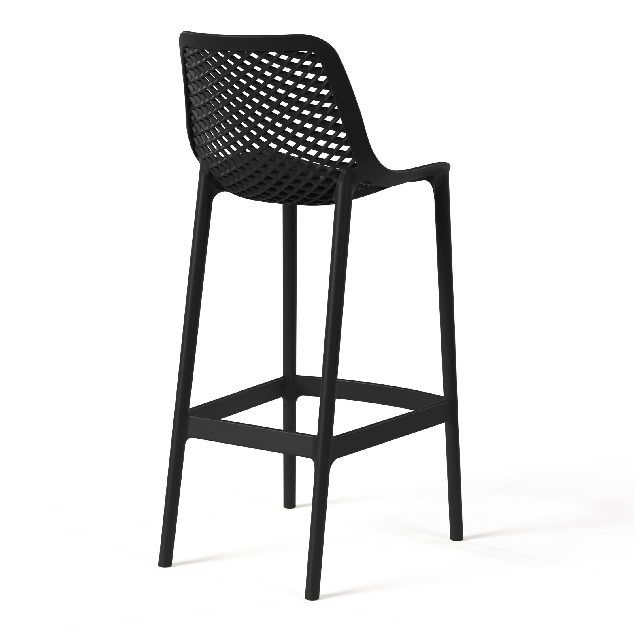 Sunshine 41.75" Outdoor Modern Polypropylene Plastic Patio Bar Height Stools (Set of 2)