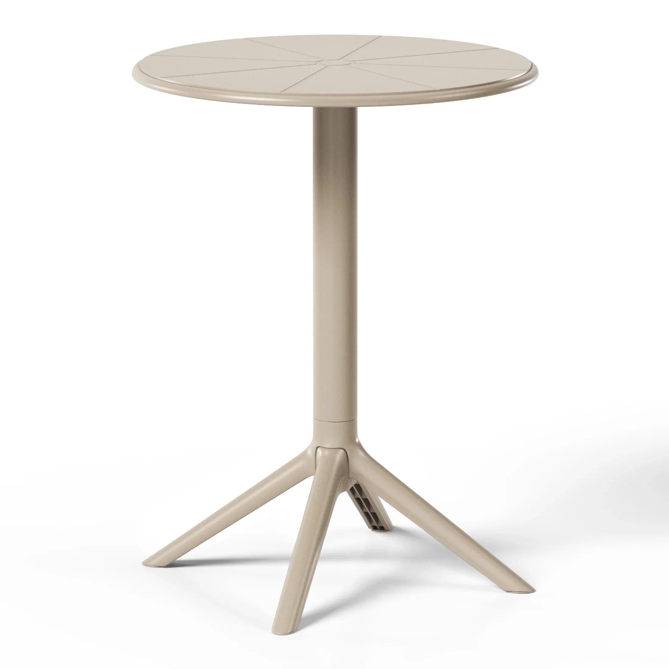 Sunshine 23.5" Outdoor Polypropylene Resin Round Patio Bistro Dining Table for 2